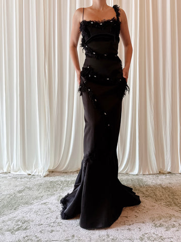 Vintage Alliage Black Strapped Dress - Size FR 46