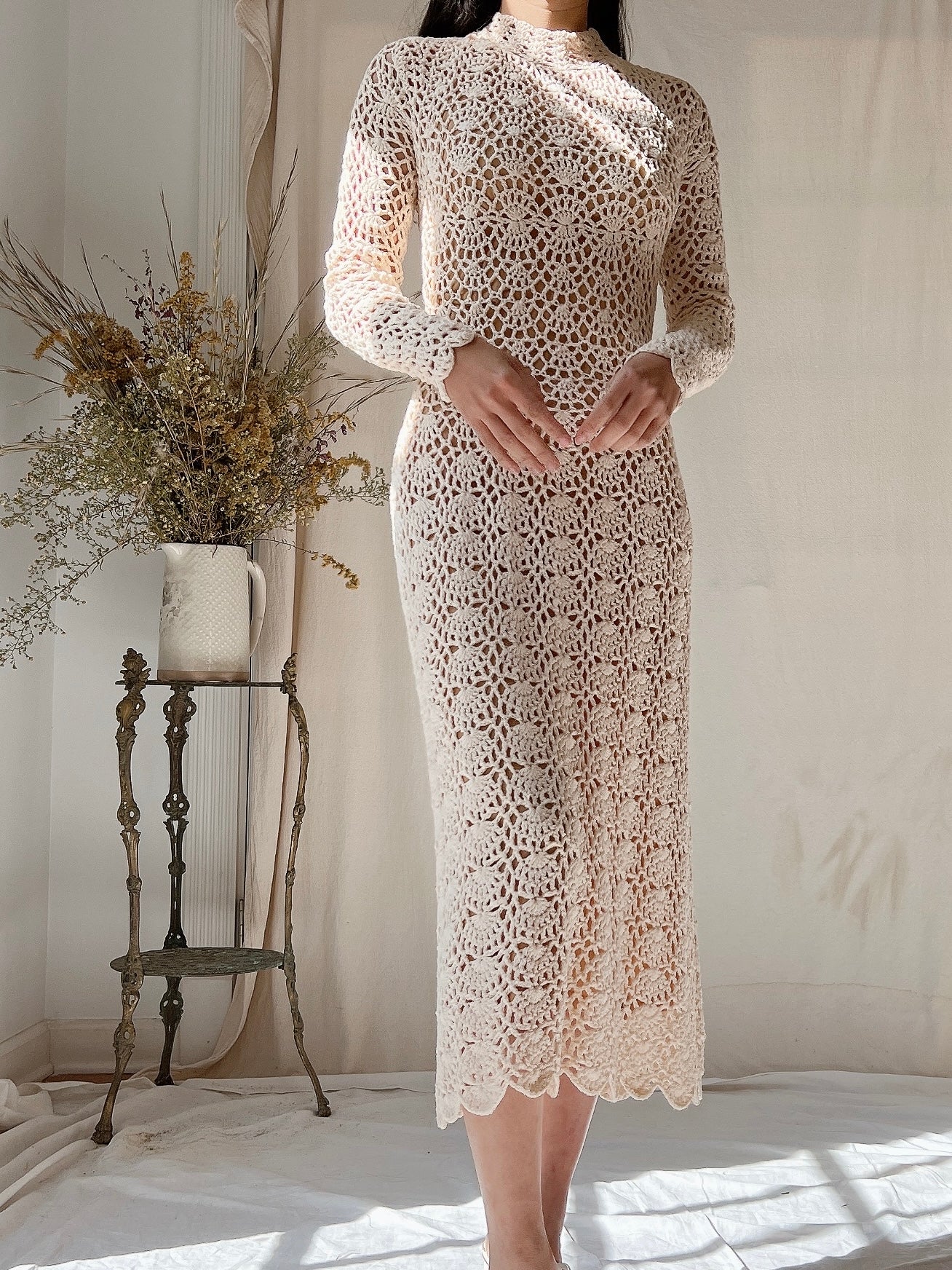 1970s Crochet Midi Dress - XS/S