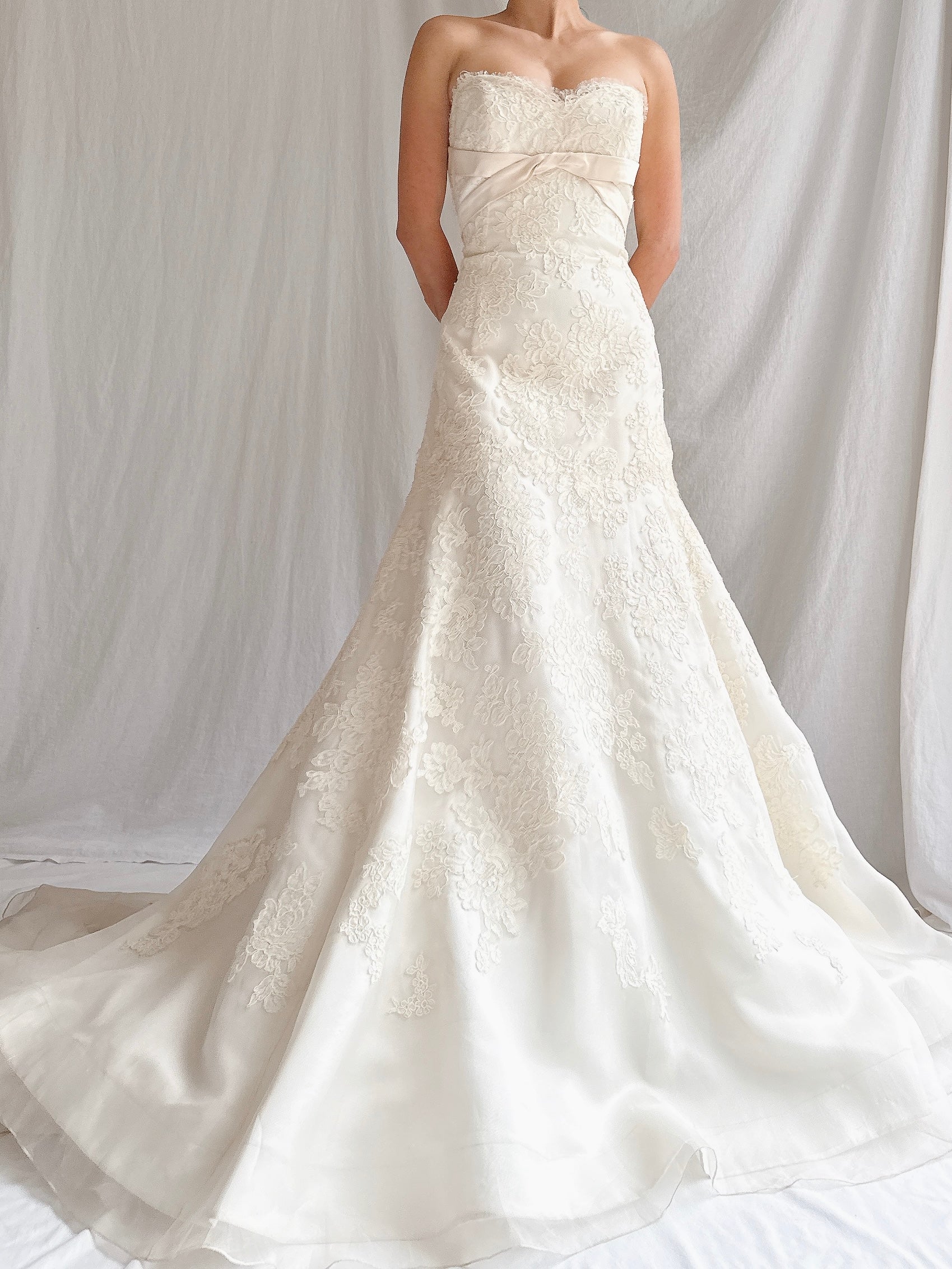 “RESERVED” Vintage Liancarlo Couture Alencon Lace & Silk Organza Gown - S/M 6