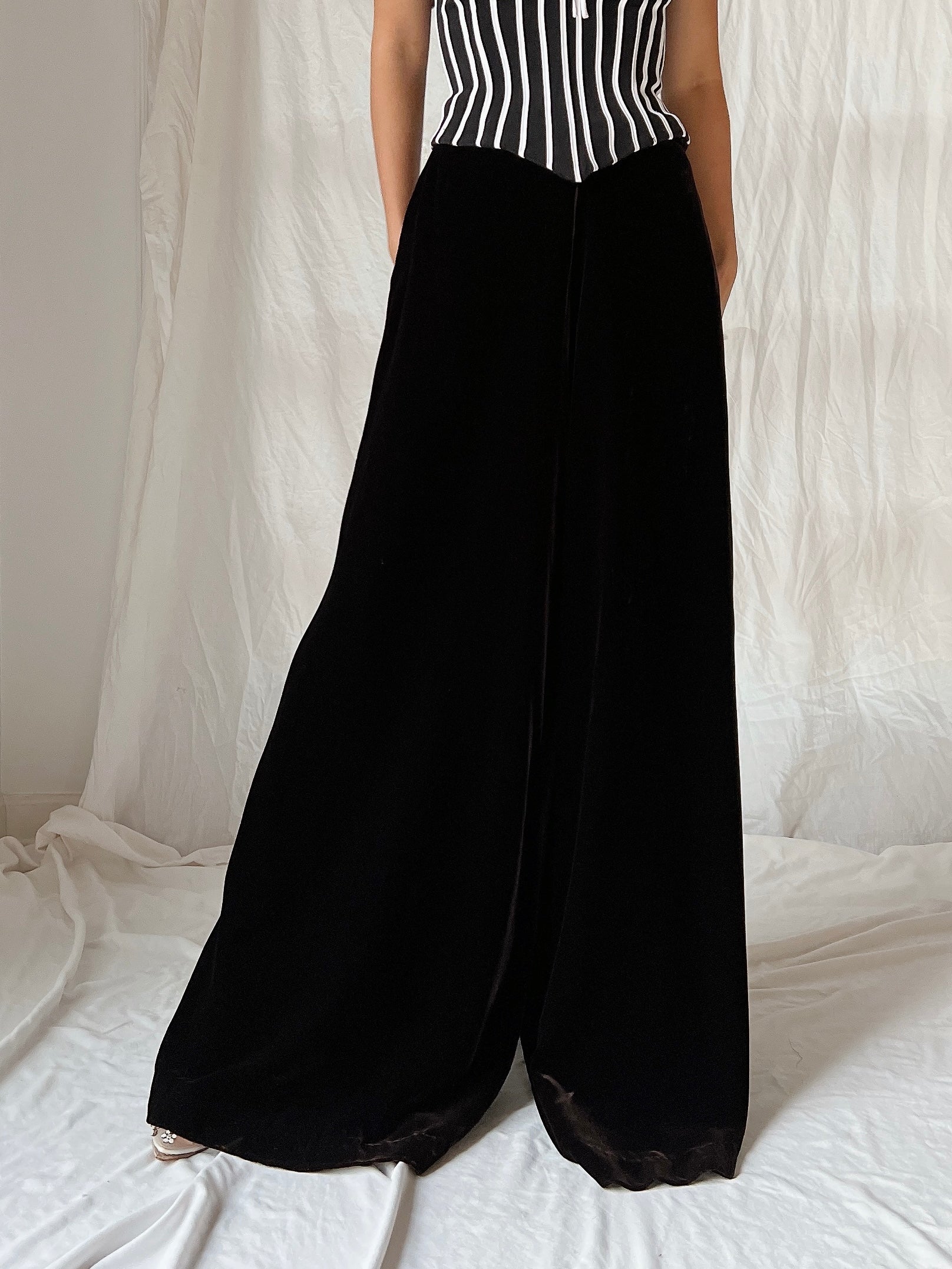 Vintage Velvet Palazzo Pants - S
