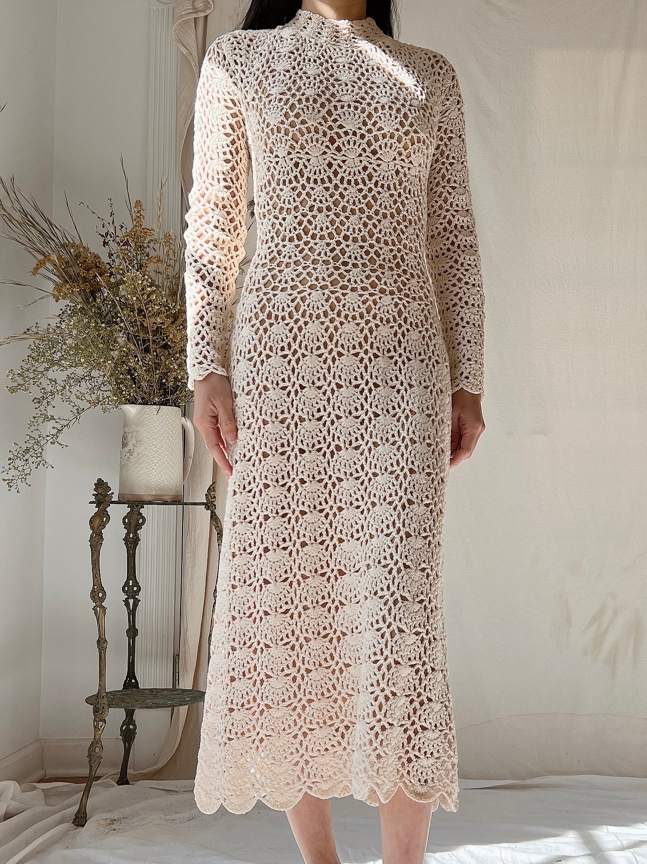 1970s Crochet Midi Dress - XS/S