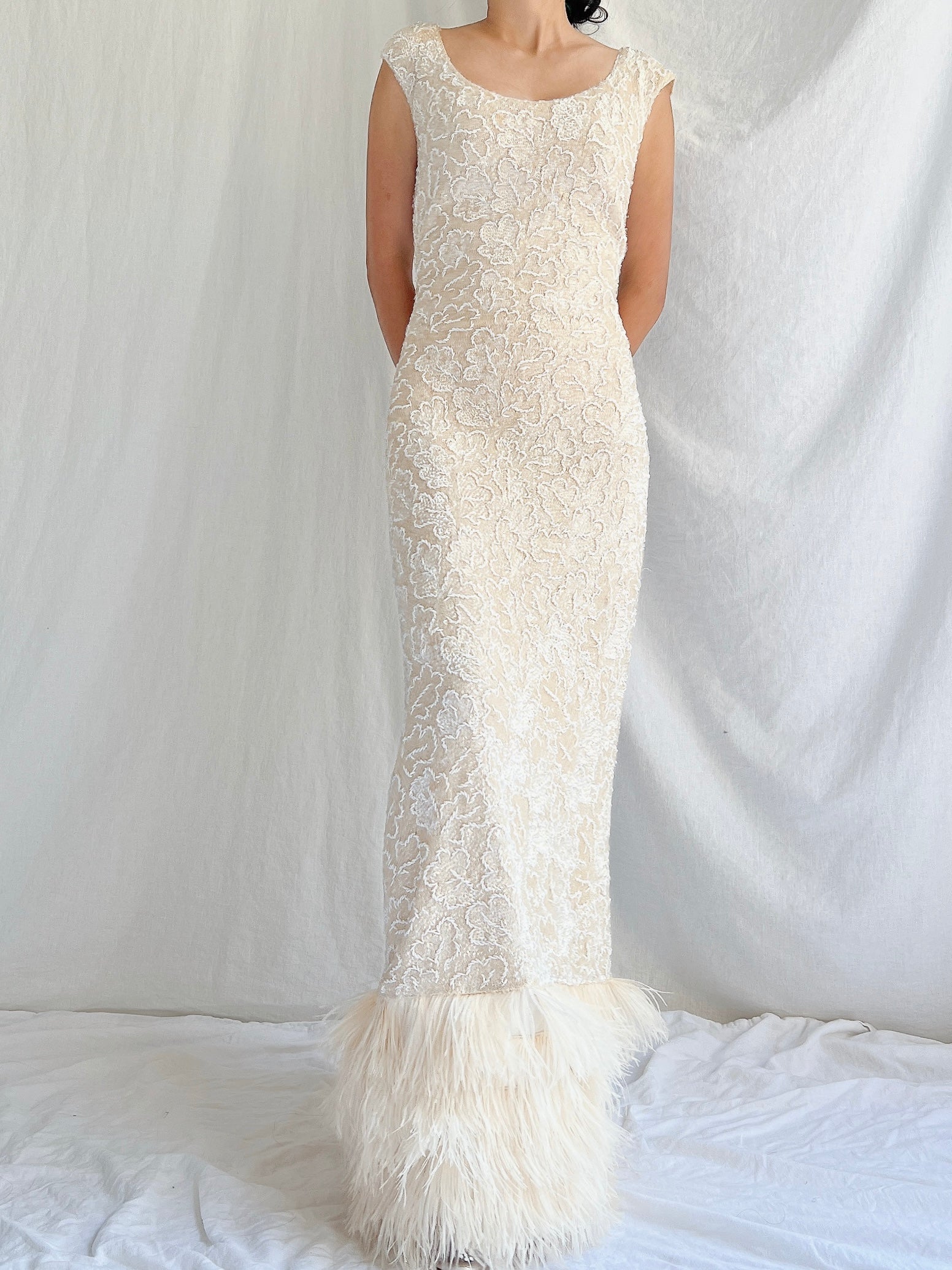 1960s Wool Sequins Gown - M