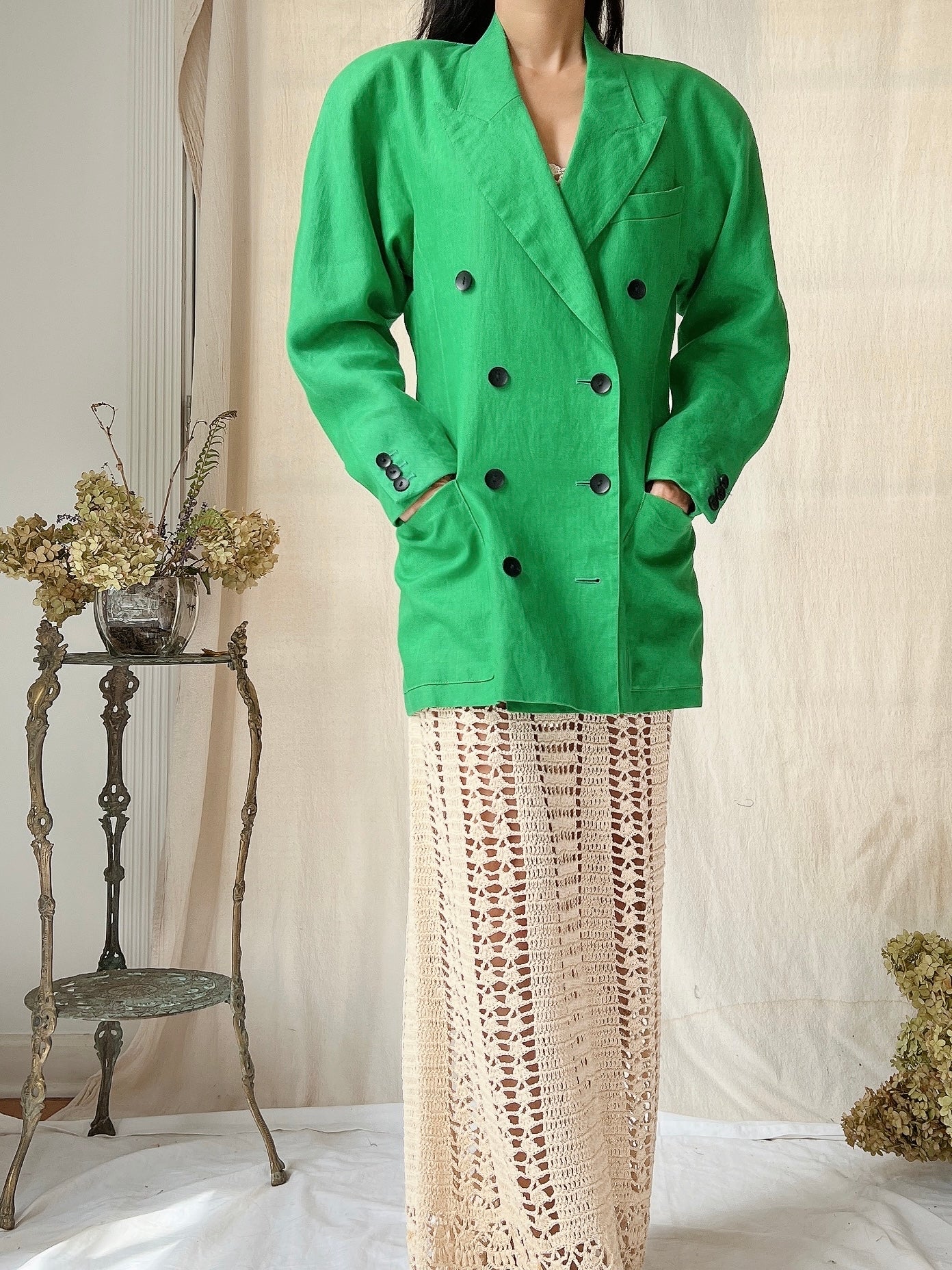 Vintage Escada Linen Jacket -  S/M