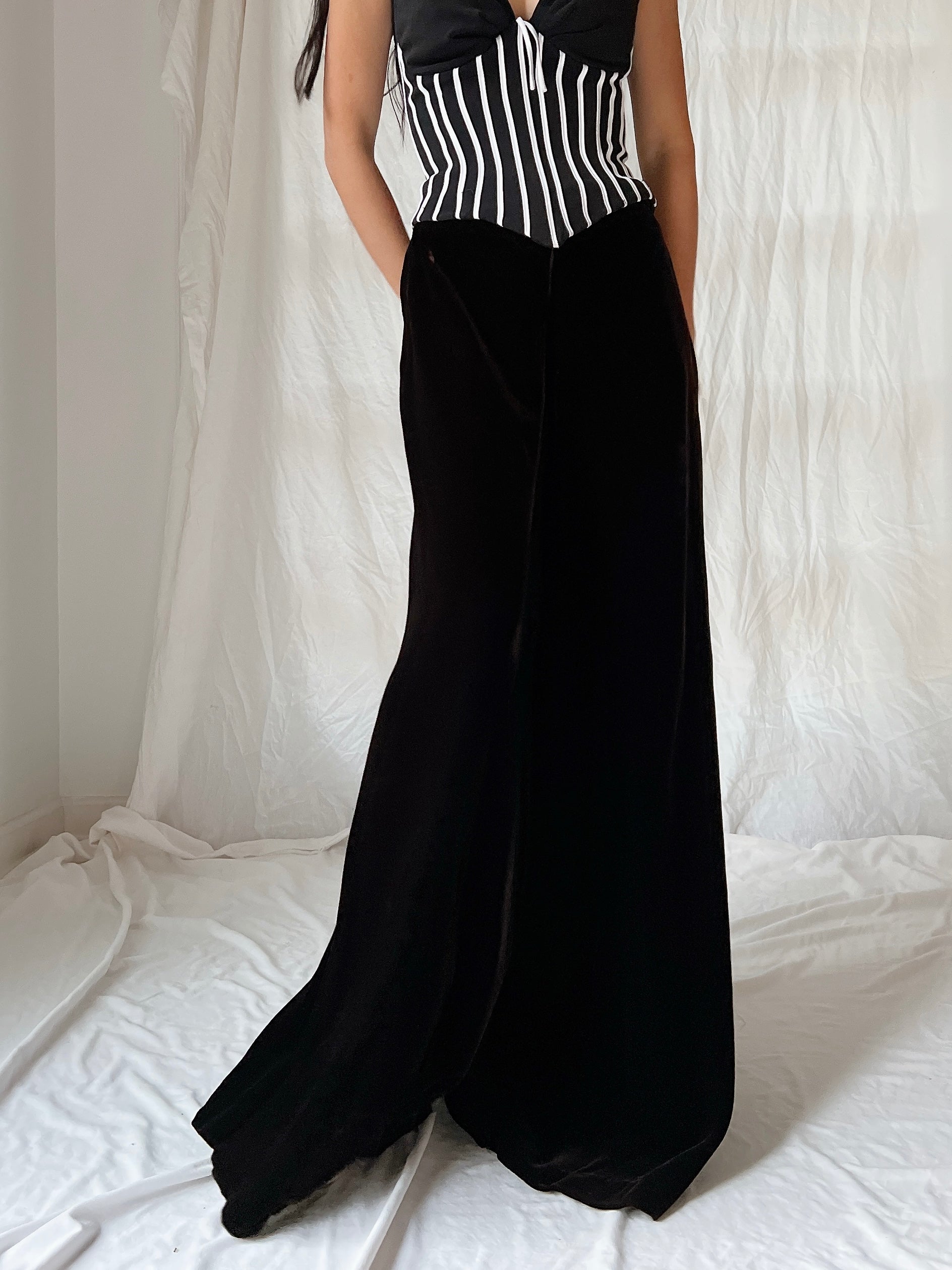 Vintage Velvet Palazzo Pants - S