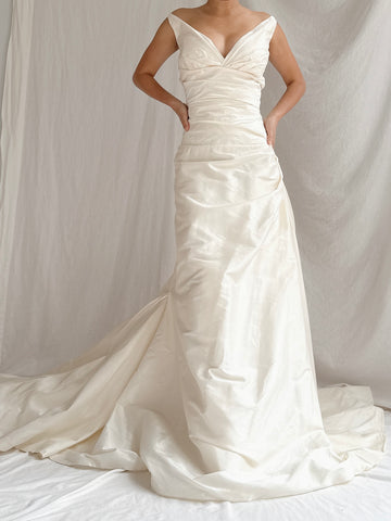 Vintage Silk Draped Gown - M/6/8