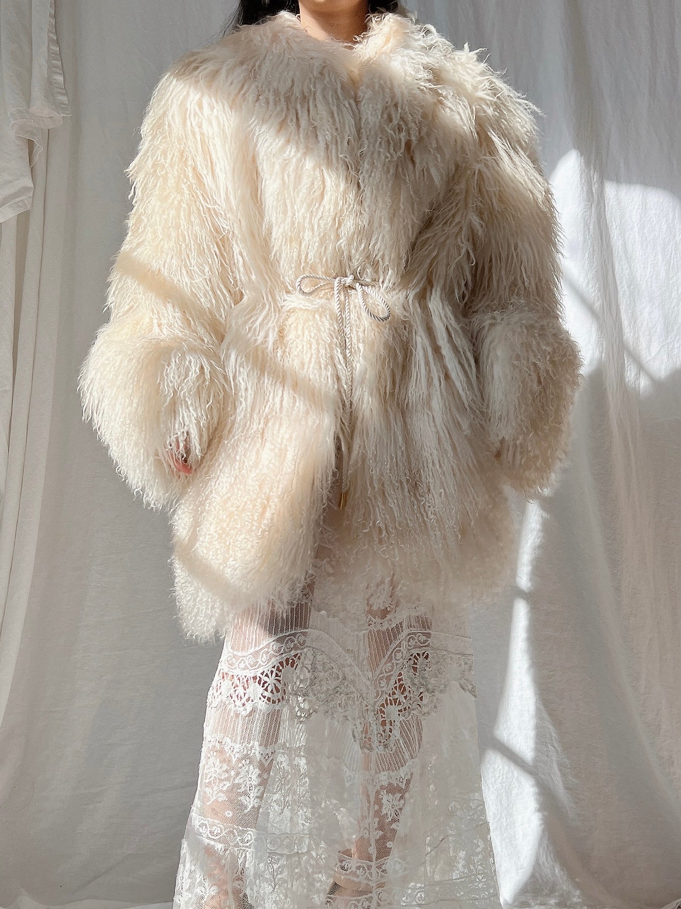 1970s Mongolian Sheared Shaggy Coat - M