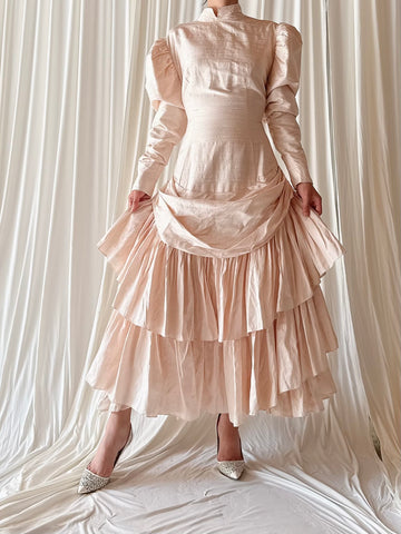 Vintage David Fielden Raw Silk Seashell Dress - M