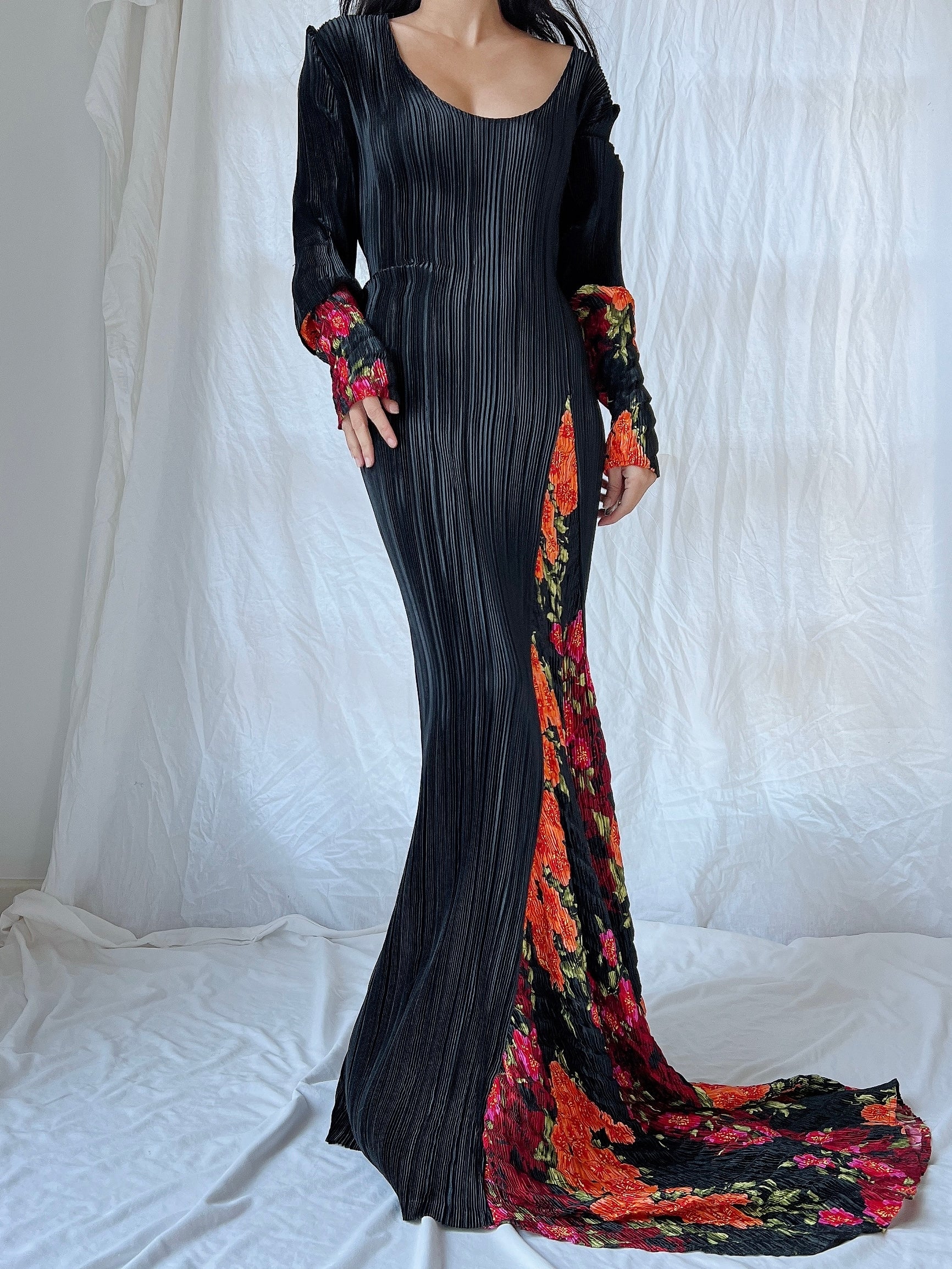 Vintage Mashiah Pleated Gown - M/L