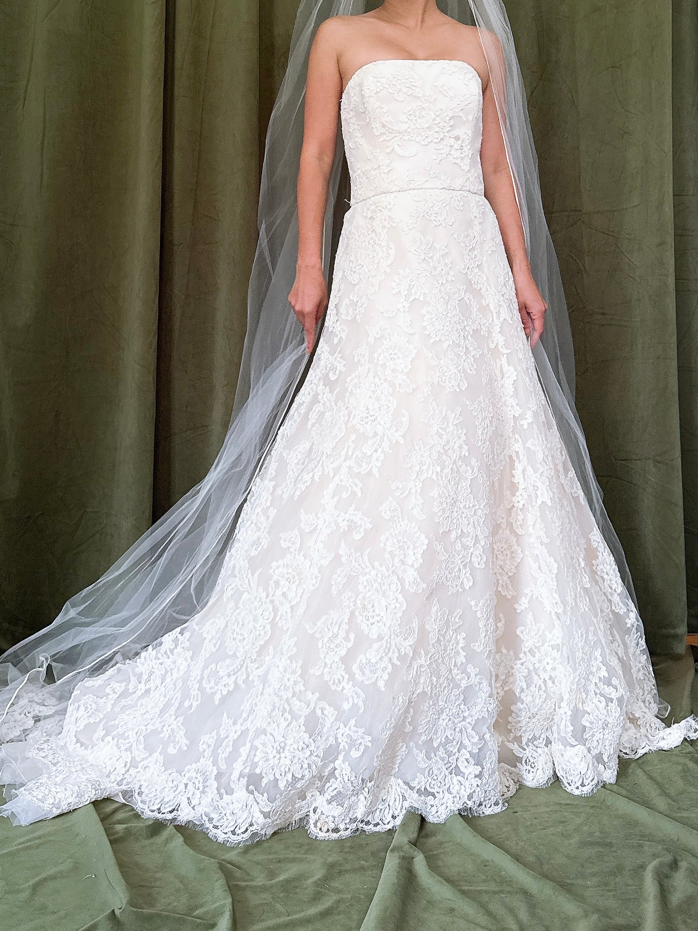 Vintage Amsale Tulle Embroidered Dress - XS