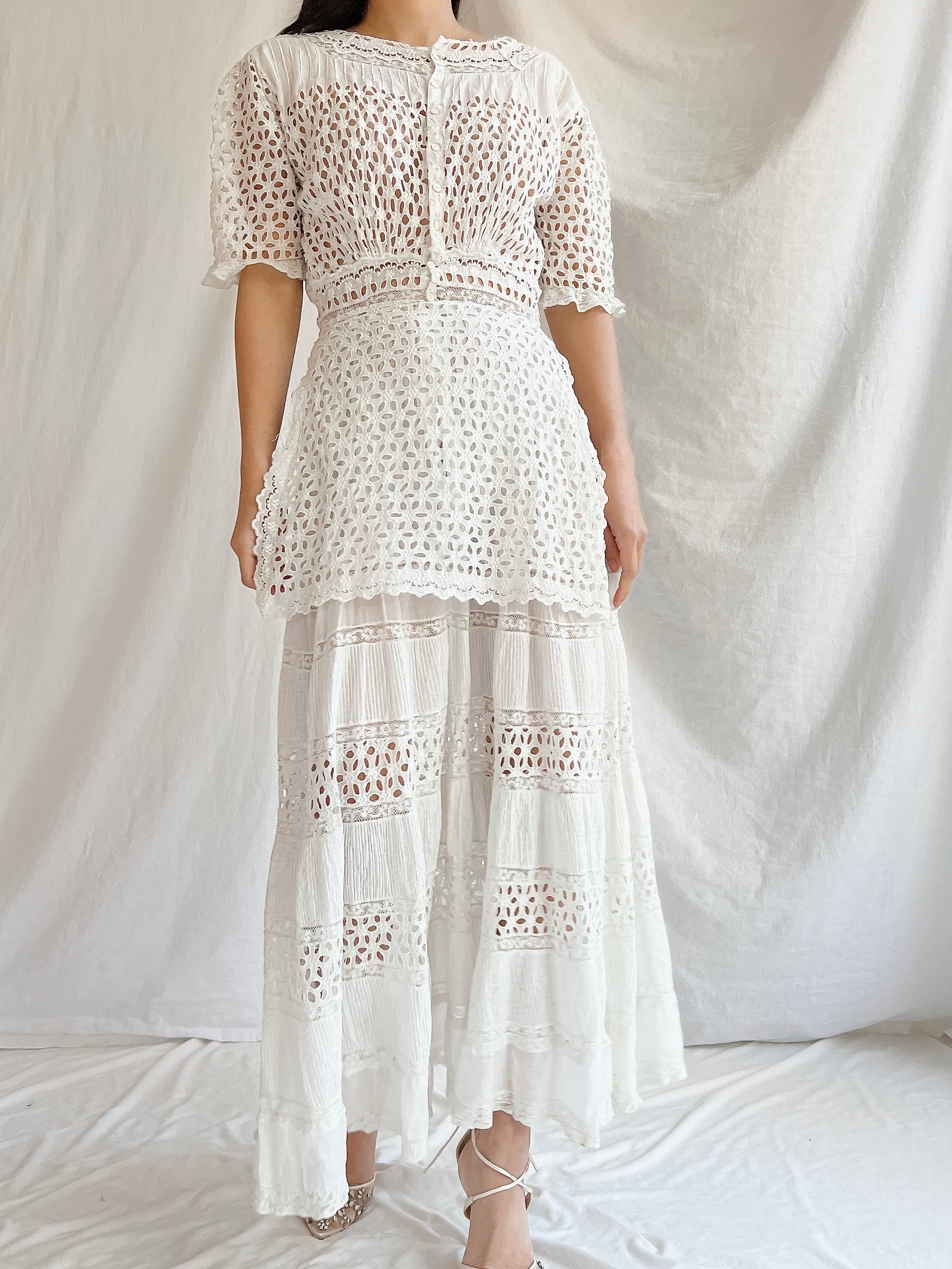 Edwardian Eyelet Lawn Dress - XS