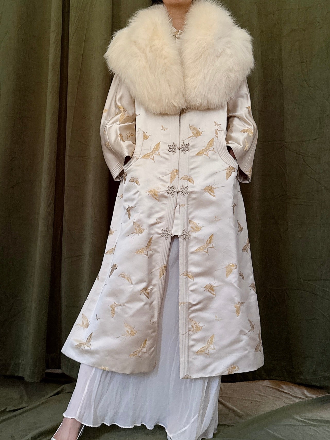 Vintage Silk Satin Duster - M