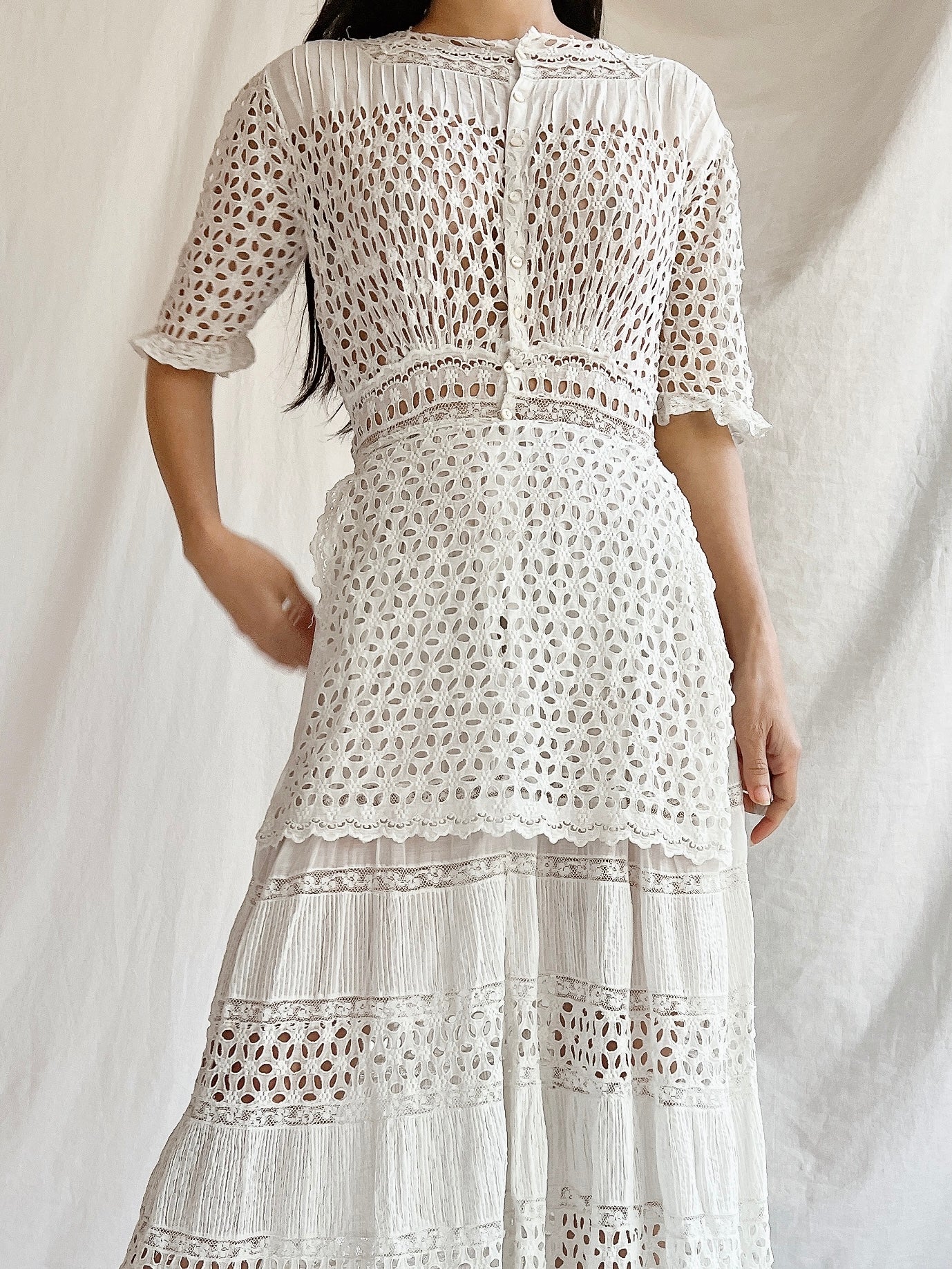 Edwardian Eyelet Lawn Dress - XS