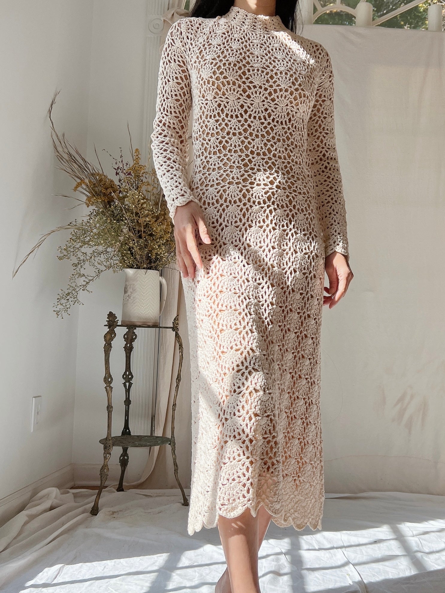 1970s Crochet Midi Dress - XS/S
