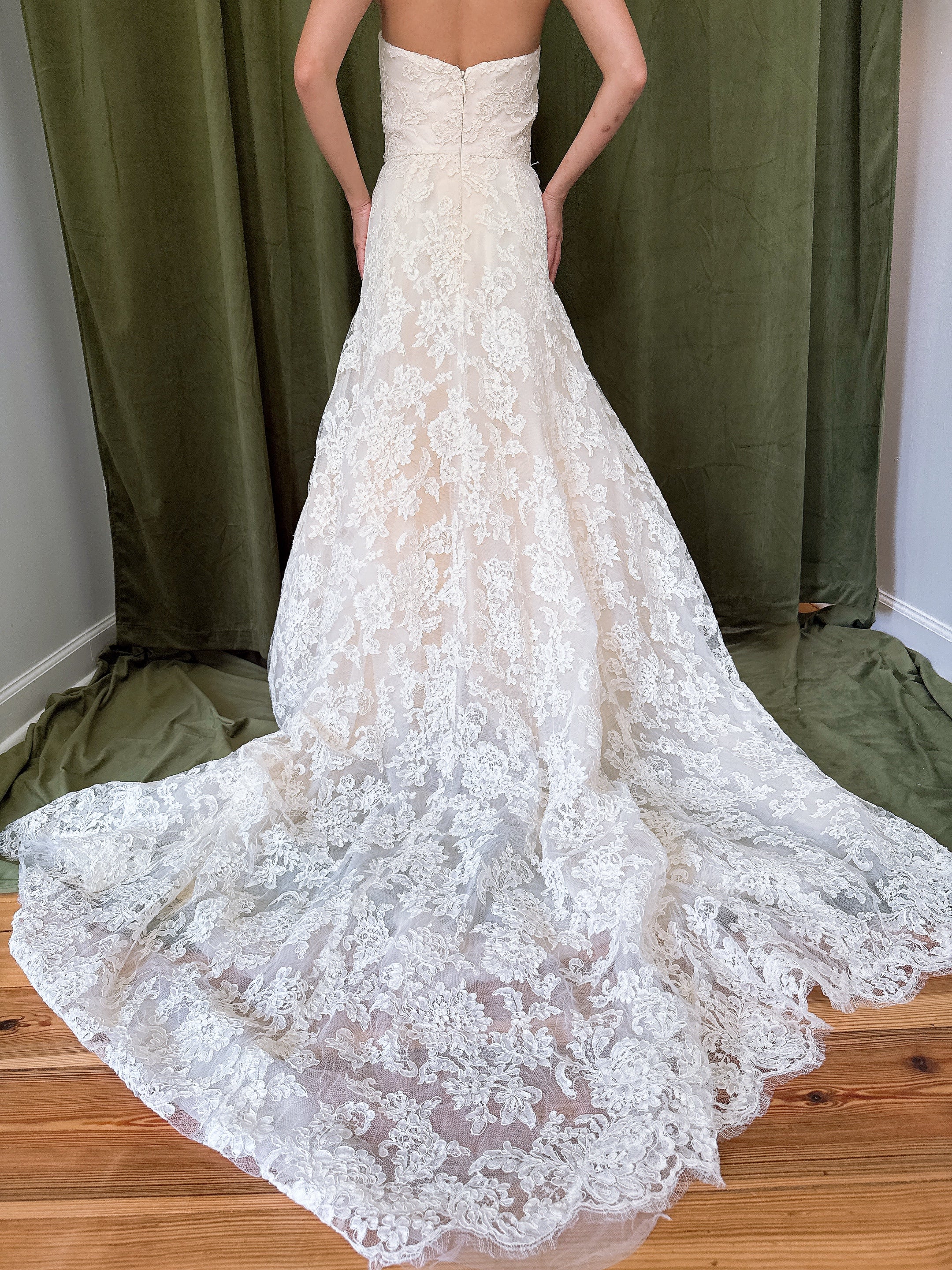 Vintage Amsale Tulle Embroidered Dress - XS