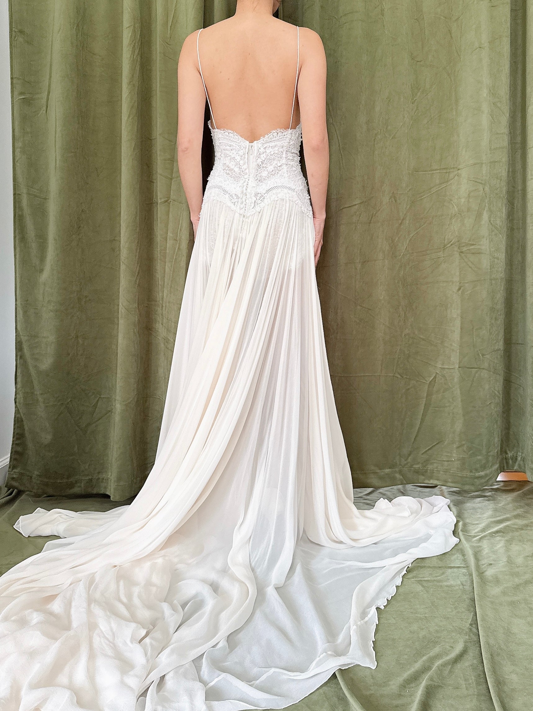 Vintage Rosa Clara Couture Silk Chiffon Gown - M/8