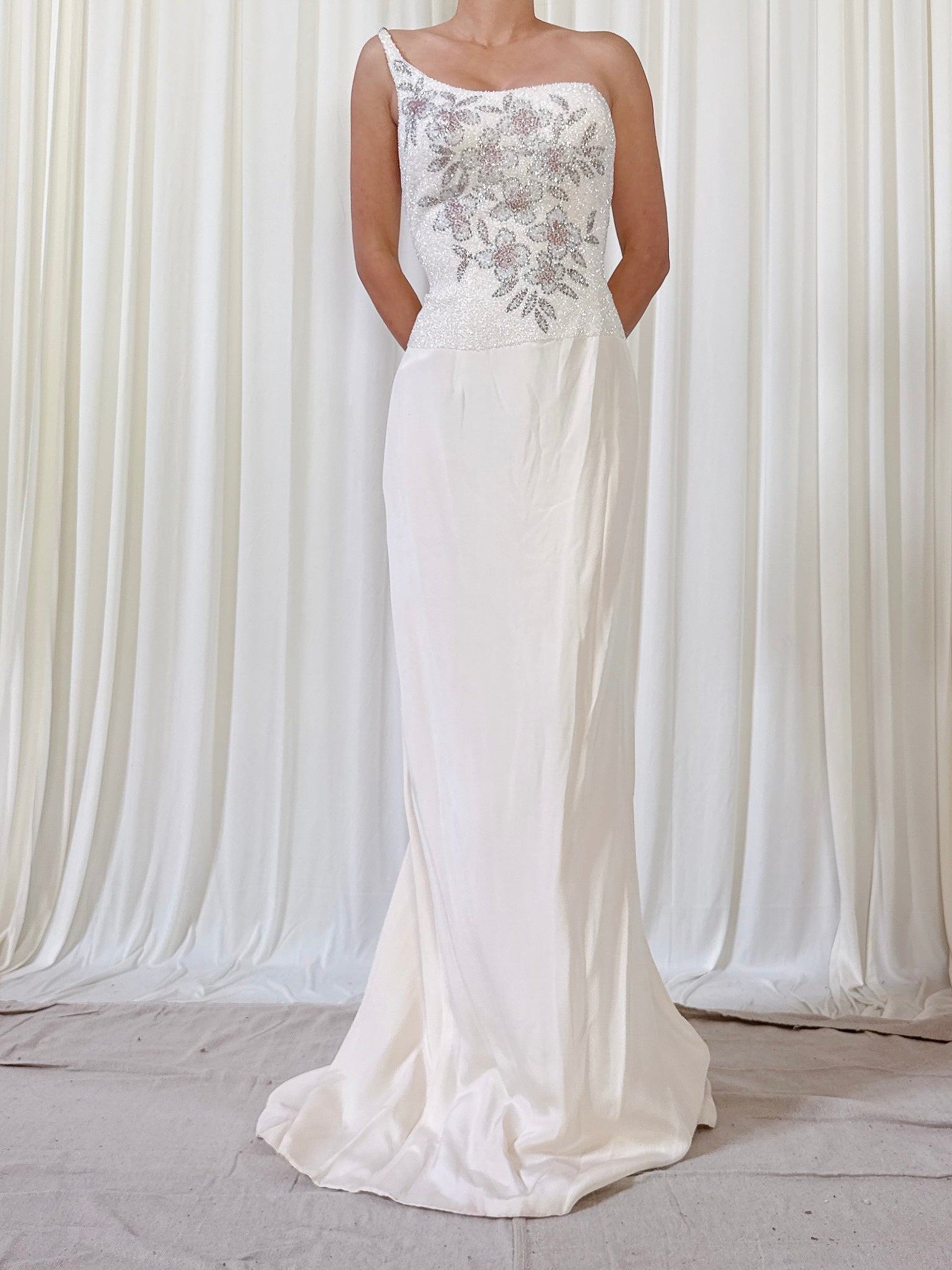 Vintage Emmanuel Khanh Ivory Dress - Size 12