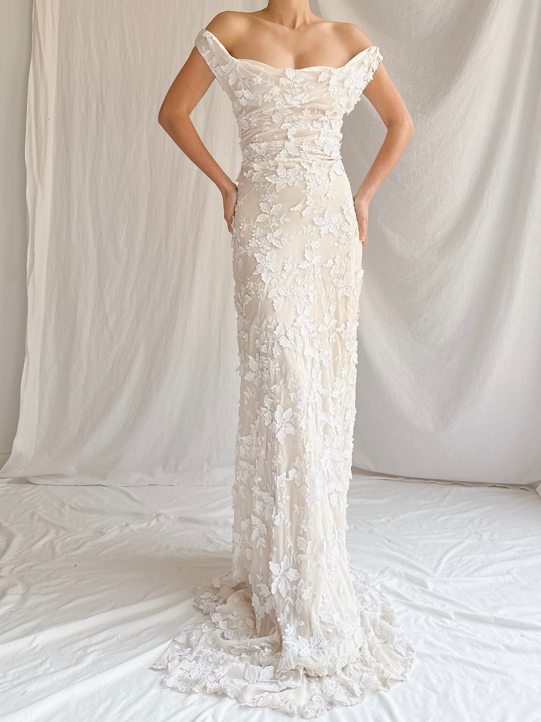 1990s Silk Bias Cut 3D Gown - M-L