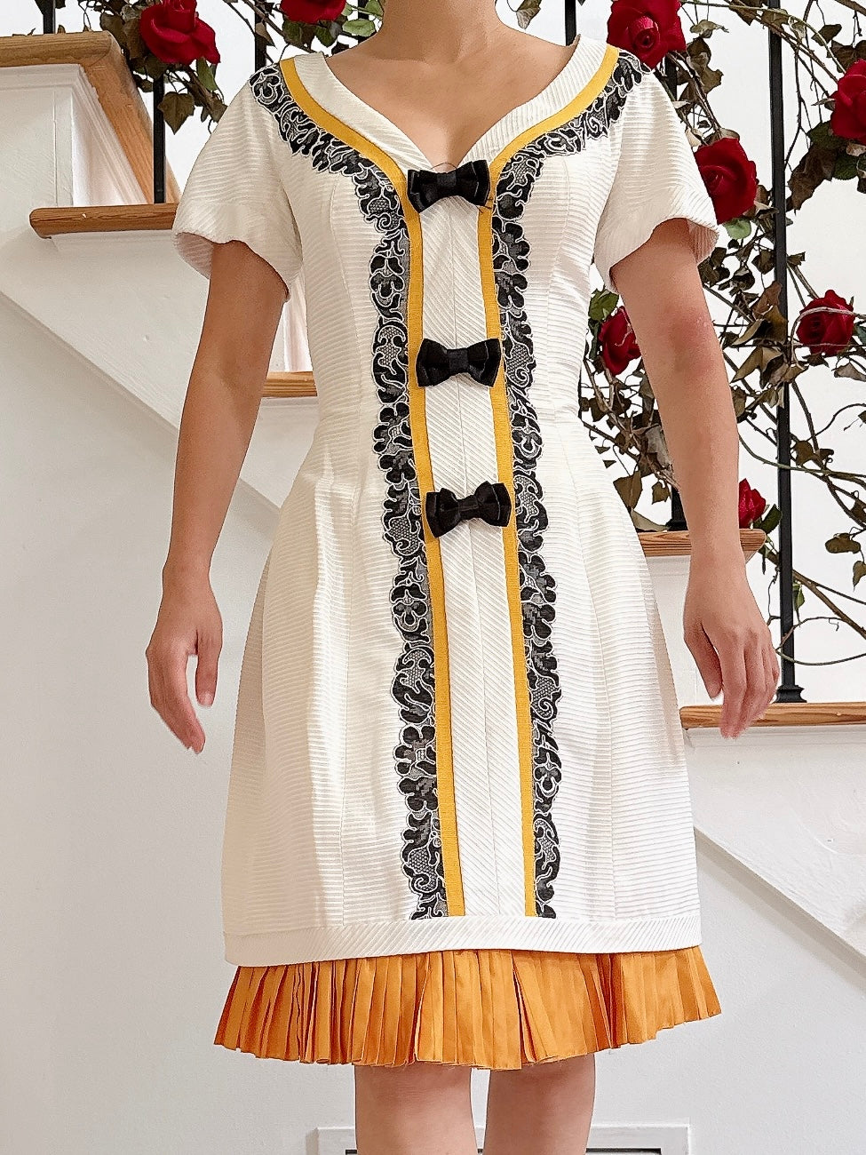 Vintage Textured Dress - M