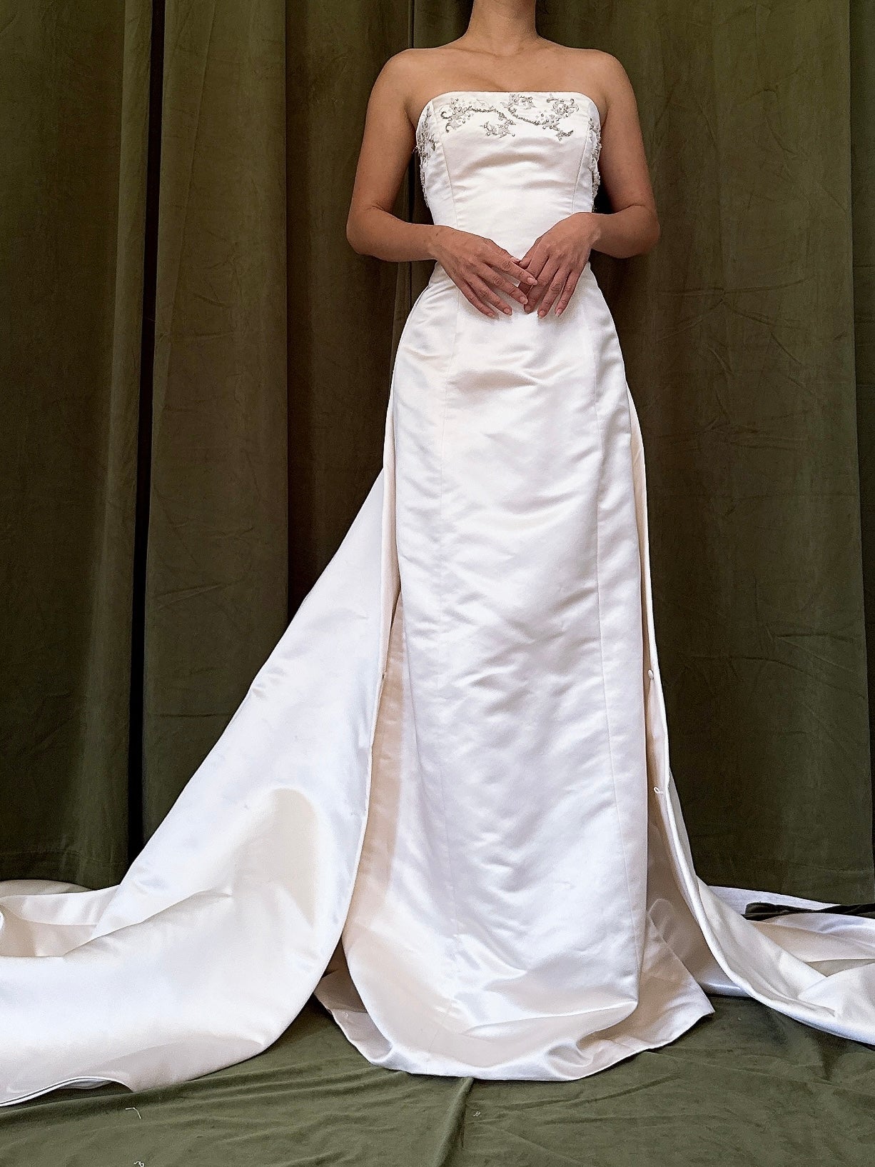 1990s Ulla-Maija Silk Strapless Gown - M