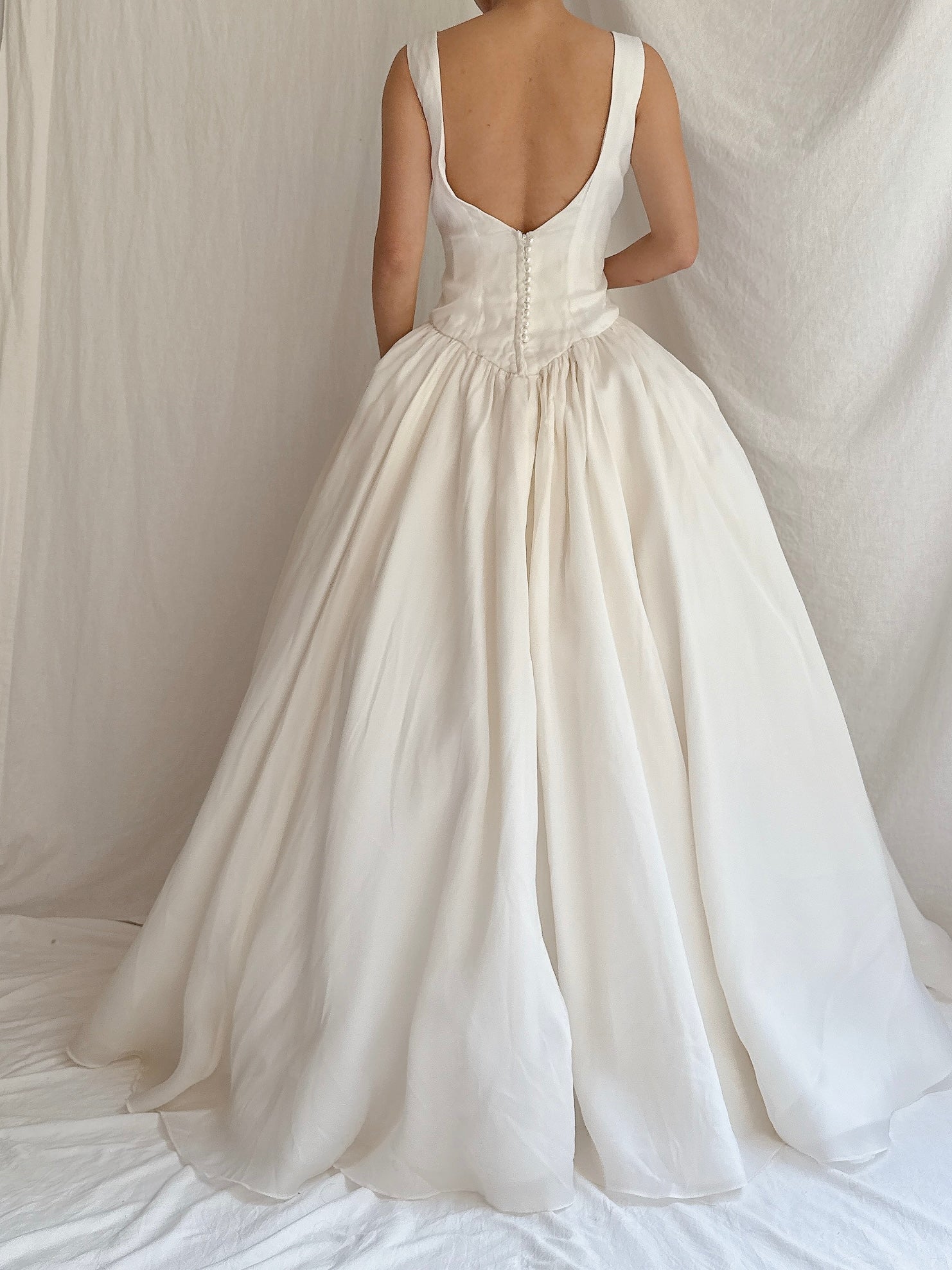 Vintage Silk Organza Gown - S
