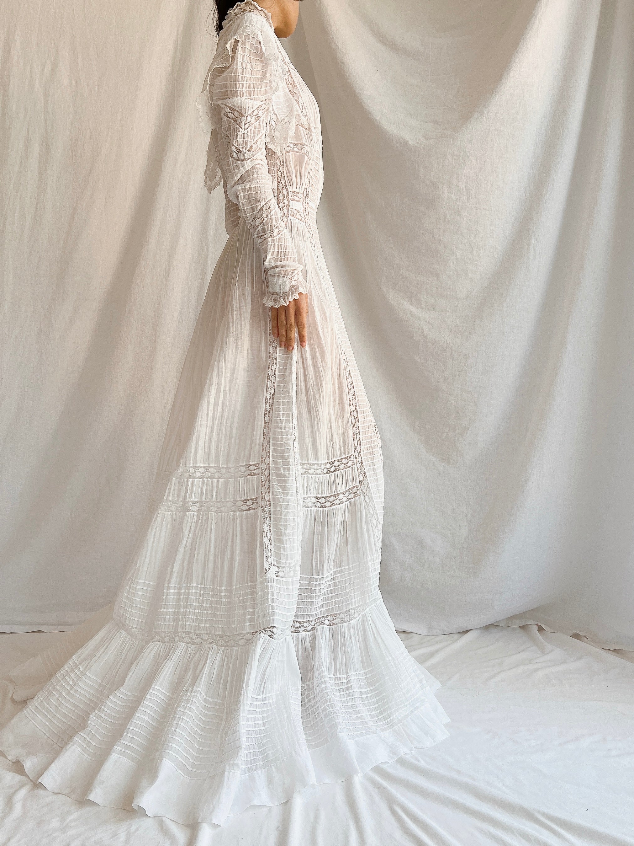 Victorian Silk/Cotton Lawn Dress - XS