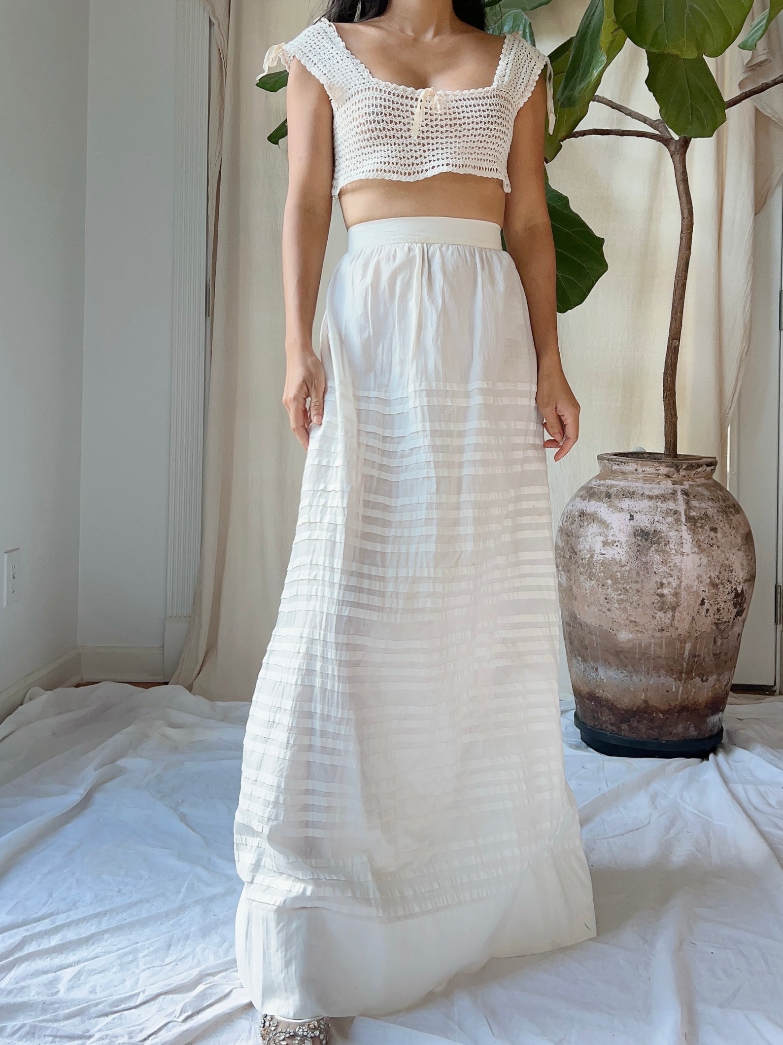 Antique Cotton Skirt - S