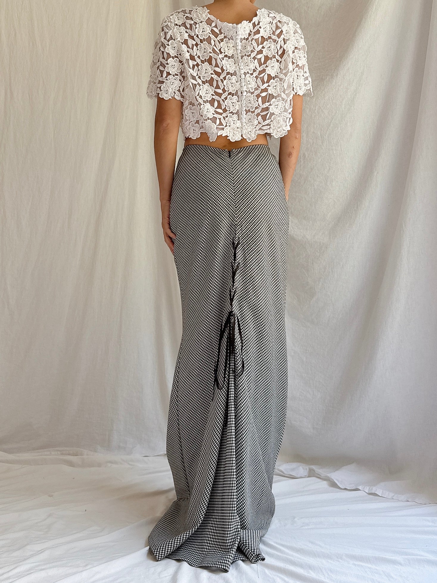Vintage Kyoko Higa Japan Houndstooth Skirt - FR 40