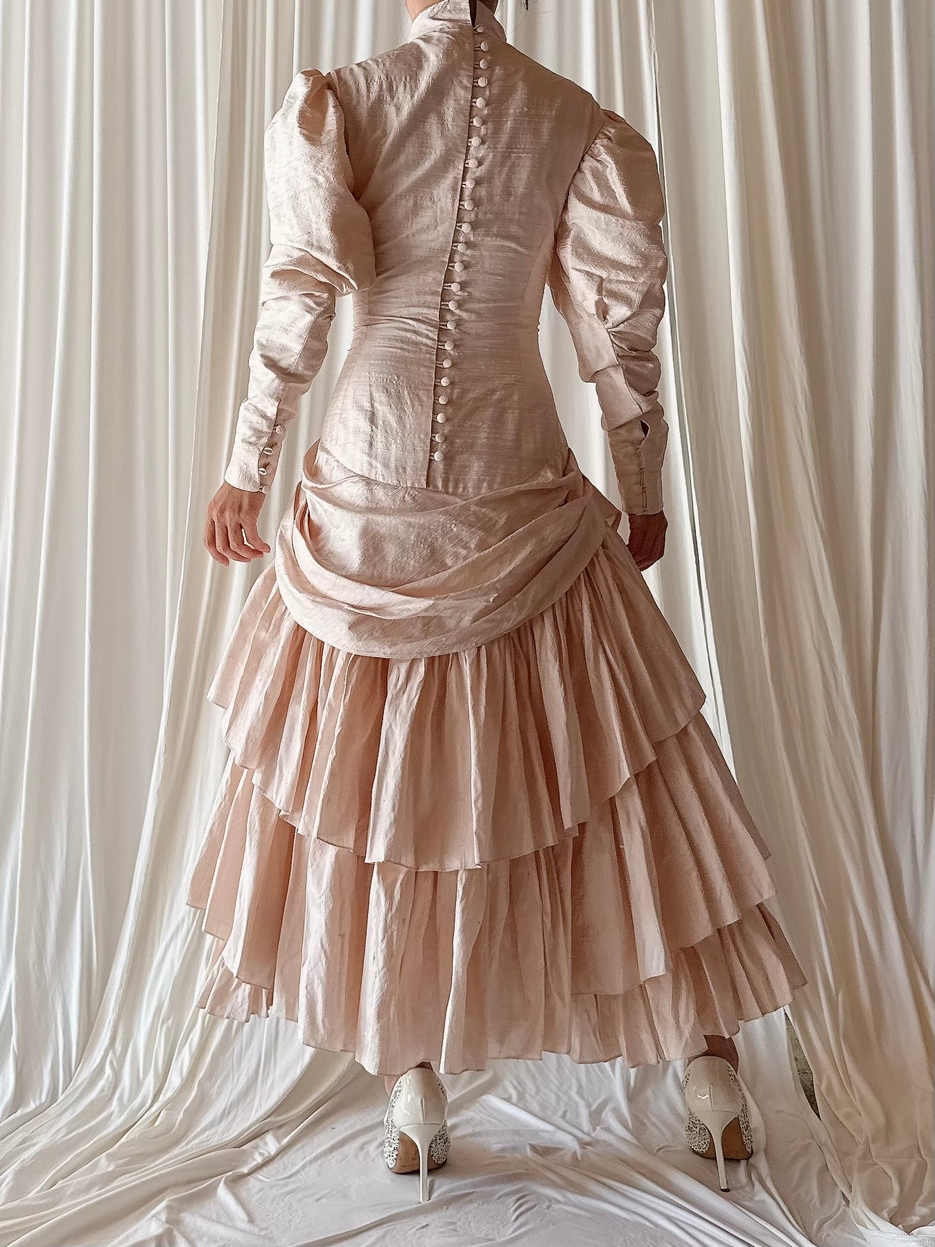 Vintage David Fielden Raw Silk Seashell Dress - M