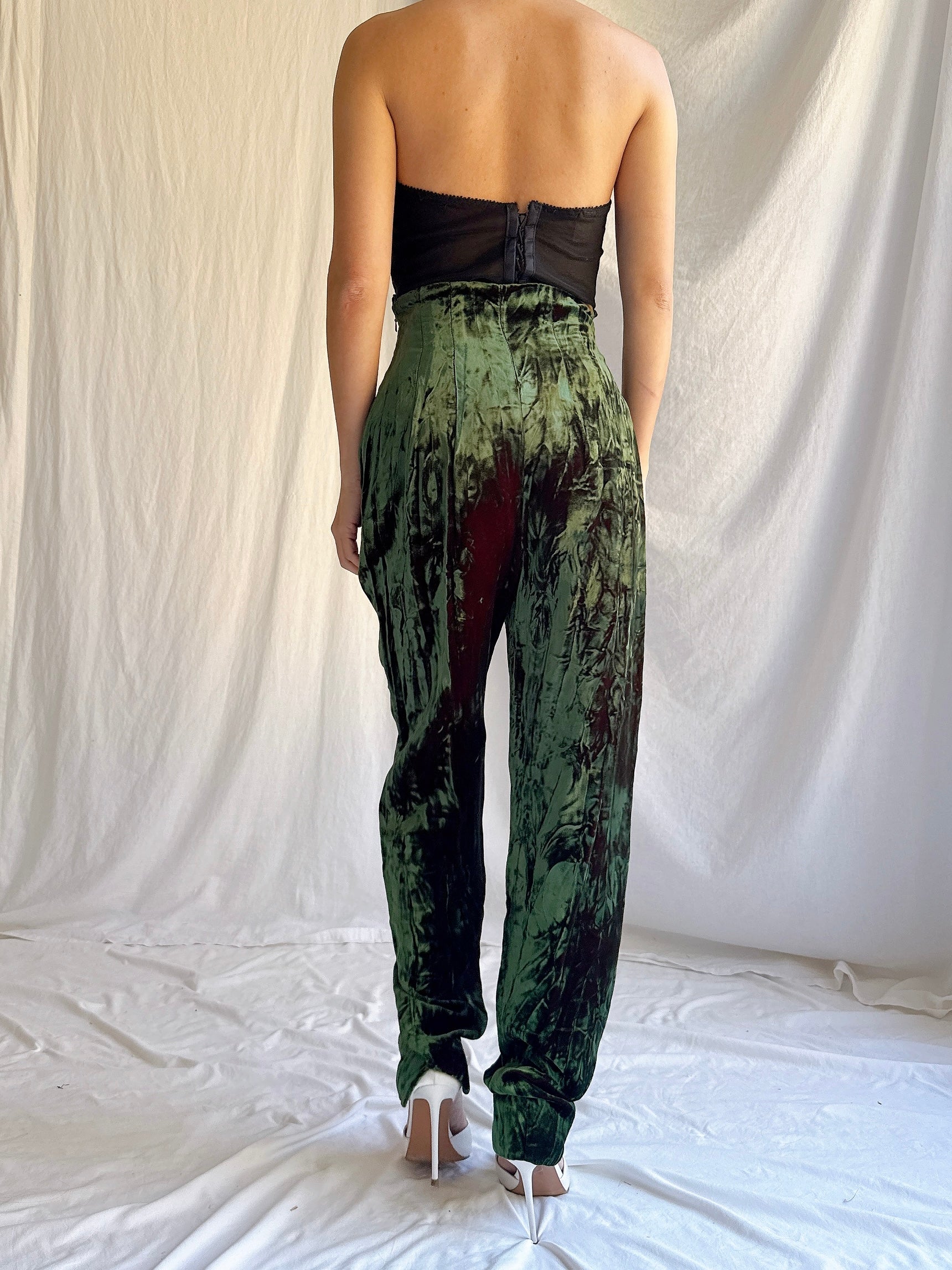 Vintage IDOL UK Crushed Velvet Trousers - S