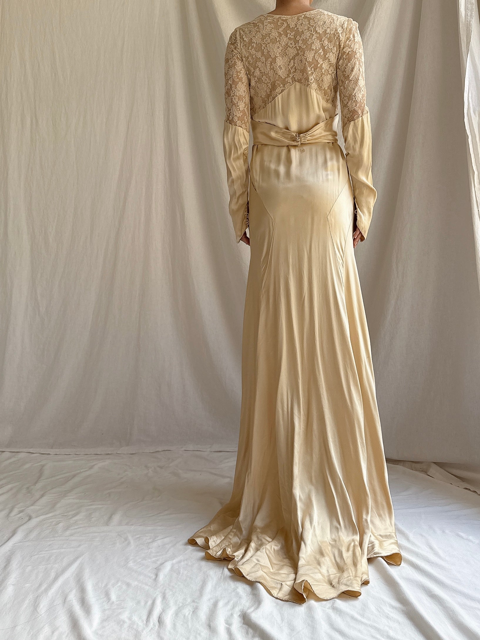 1930s Silk Bias Cut Gown - XS