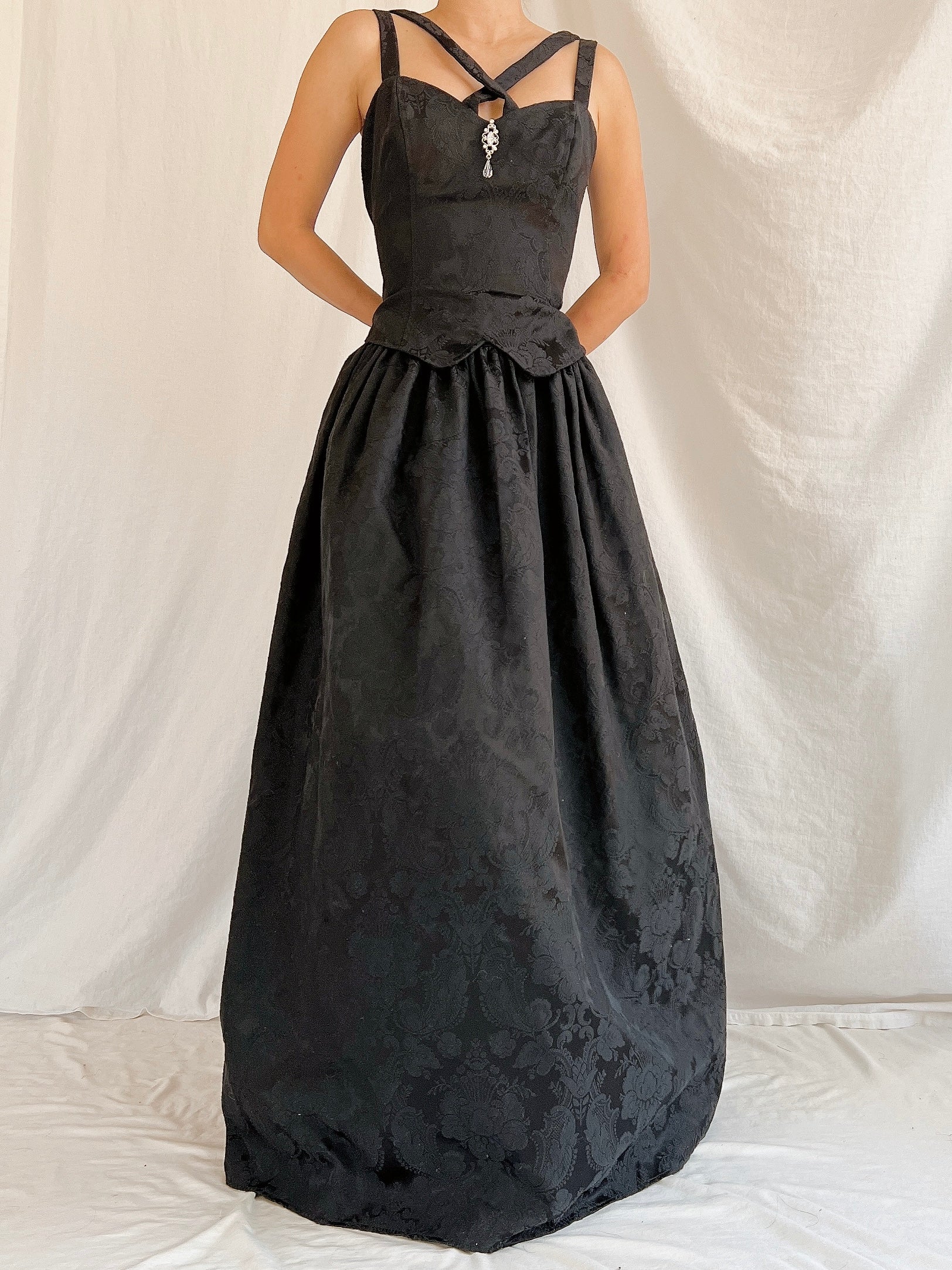 Vintage Jessica McClintock/Gunne Sax Brocade Dress - XS