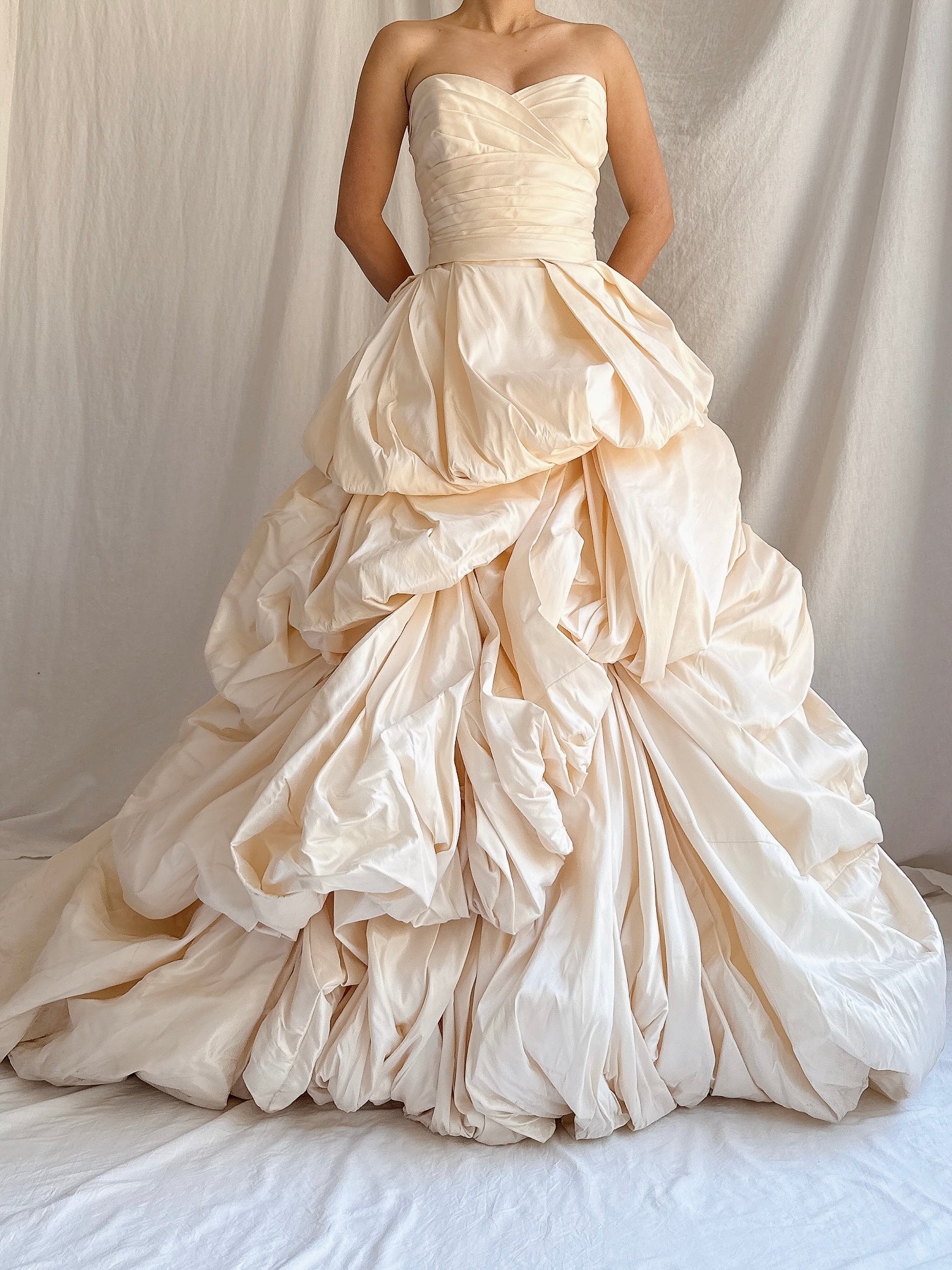 Vintage Silk Romona Keveza Draped Gown - S/2/4