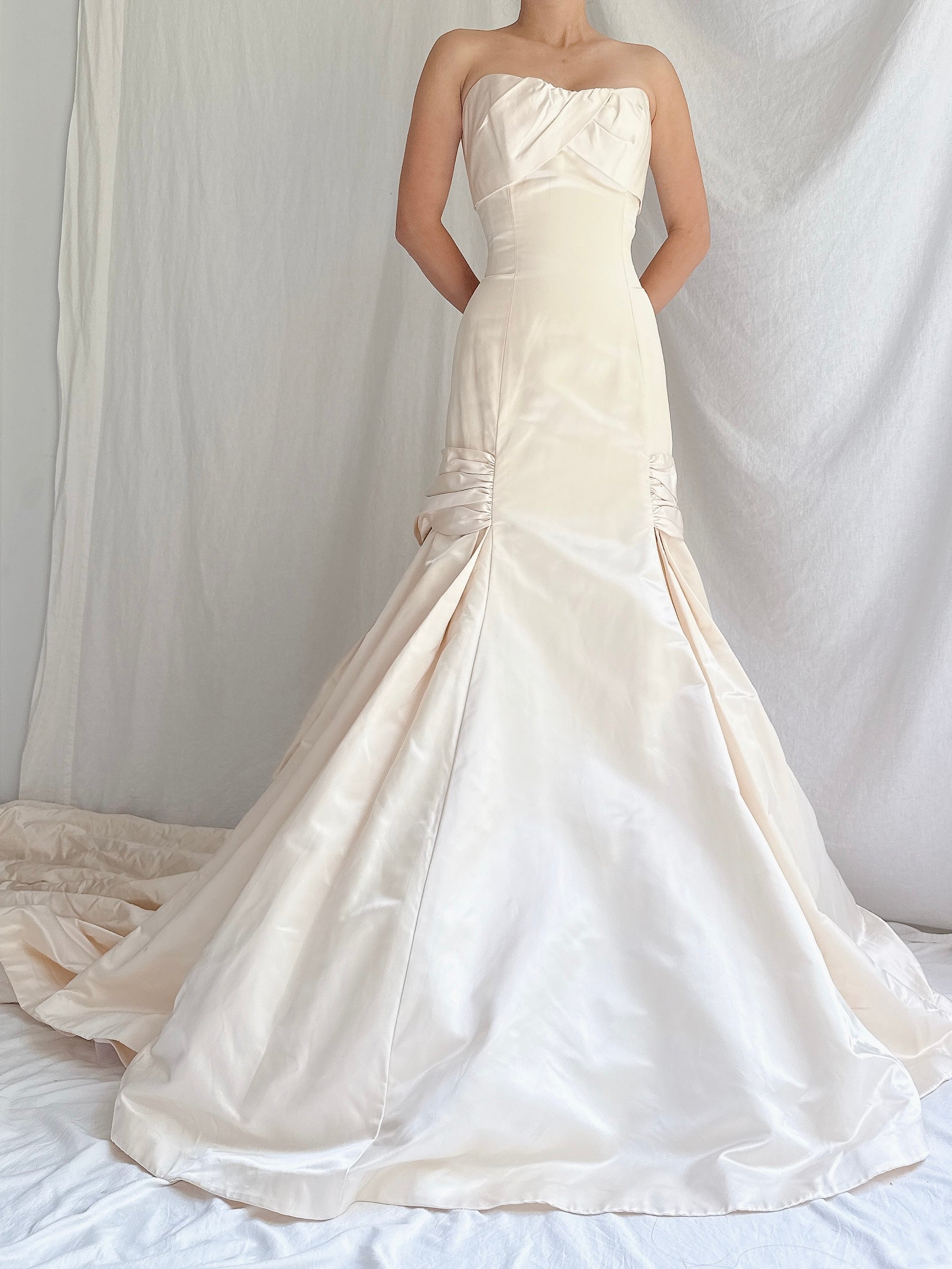 Vintage Marisa Strapless Silk Gown - S/M