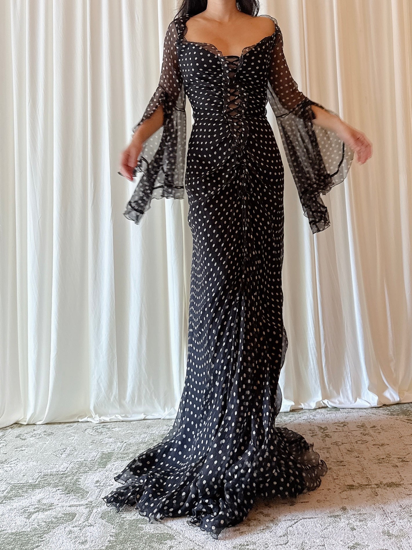 Vintage Belleville Sassoon Polka Dot Dress - UK16