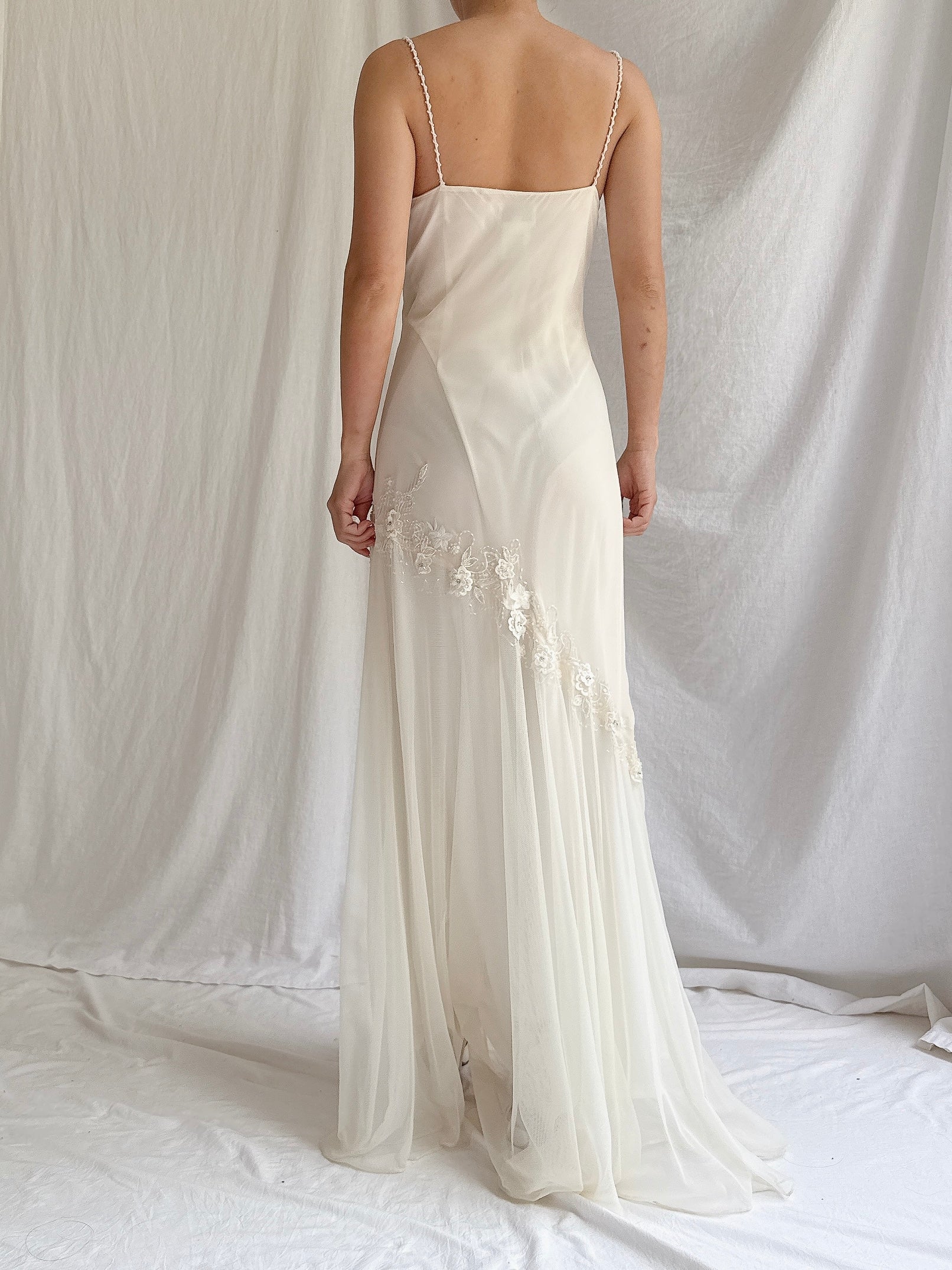 Vintage Silk Beaded Gown - M