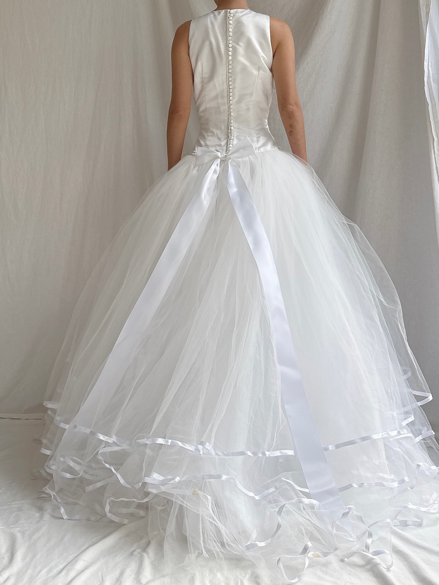 1990s Lazaro Silk and Tulle Gown - M 6