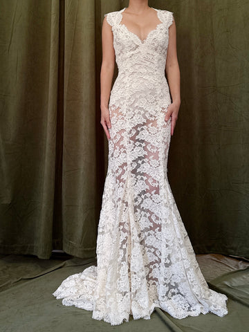 Vintage Monique Llhuilier Sheer Gown - M/6