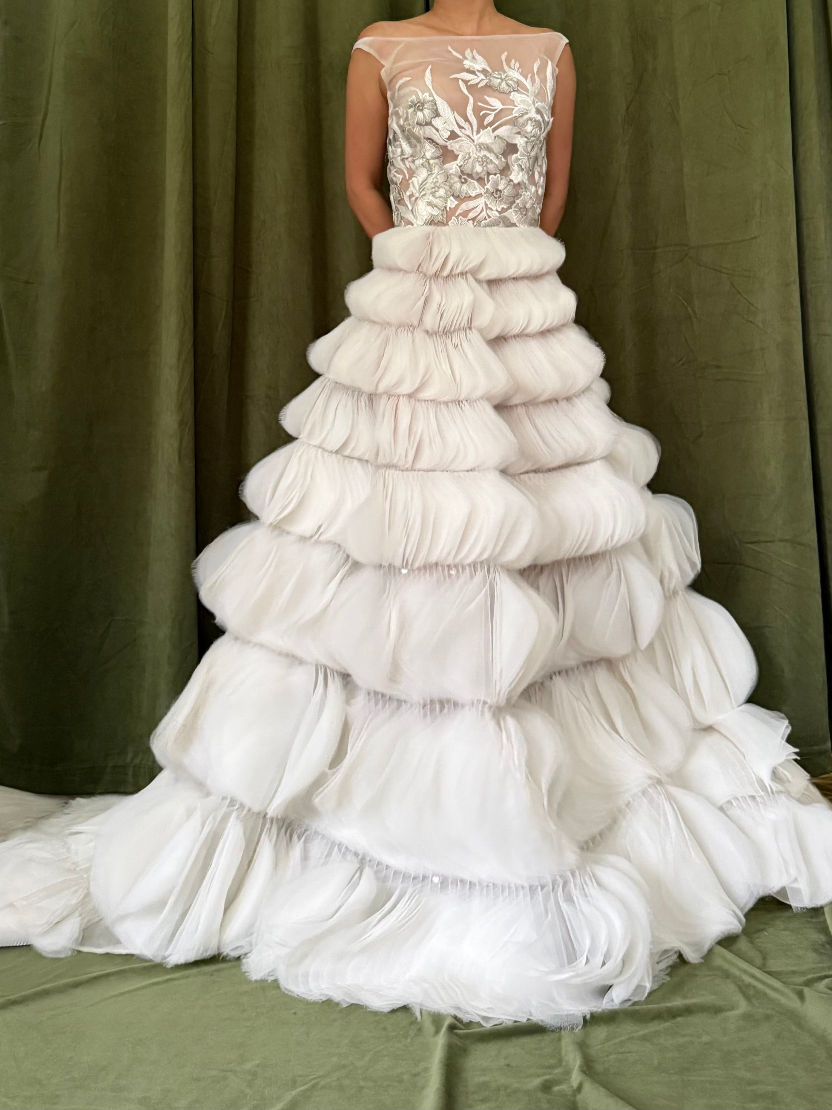 00 Lazaro Ruffled Petal Gown - XS/2