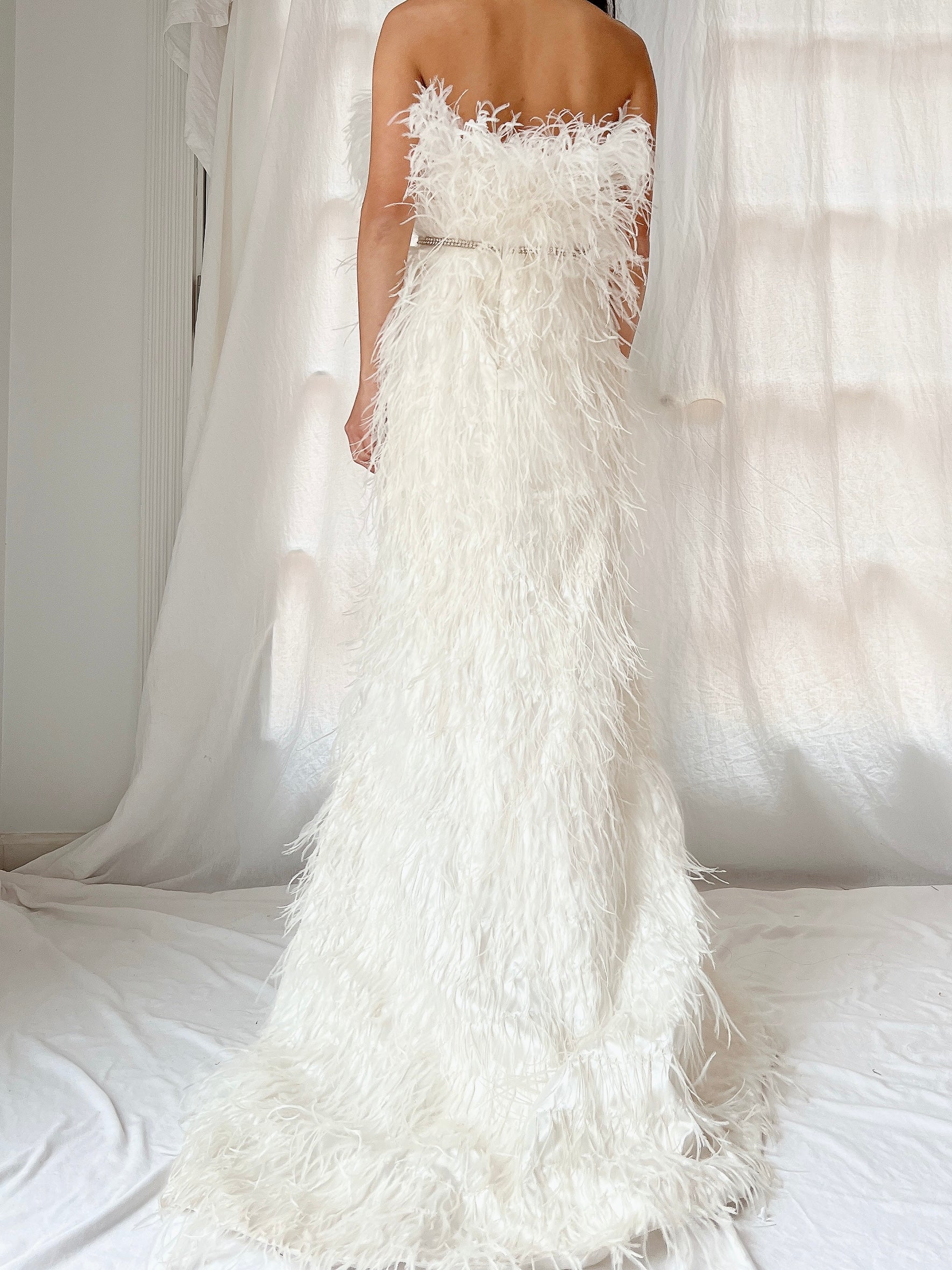 Ostrich Strapless Feather Dress - S/4/6