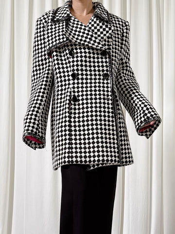 Vintage Solva Checkered Jacket - Size 44