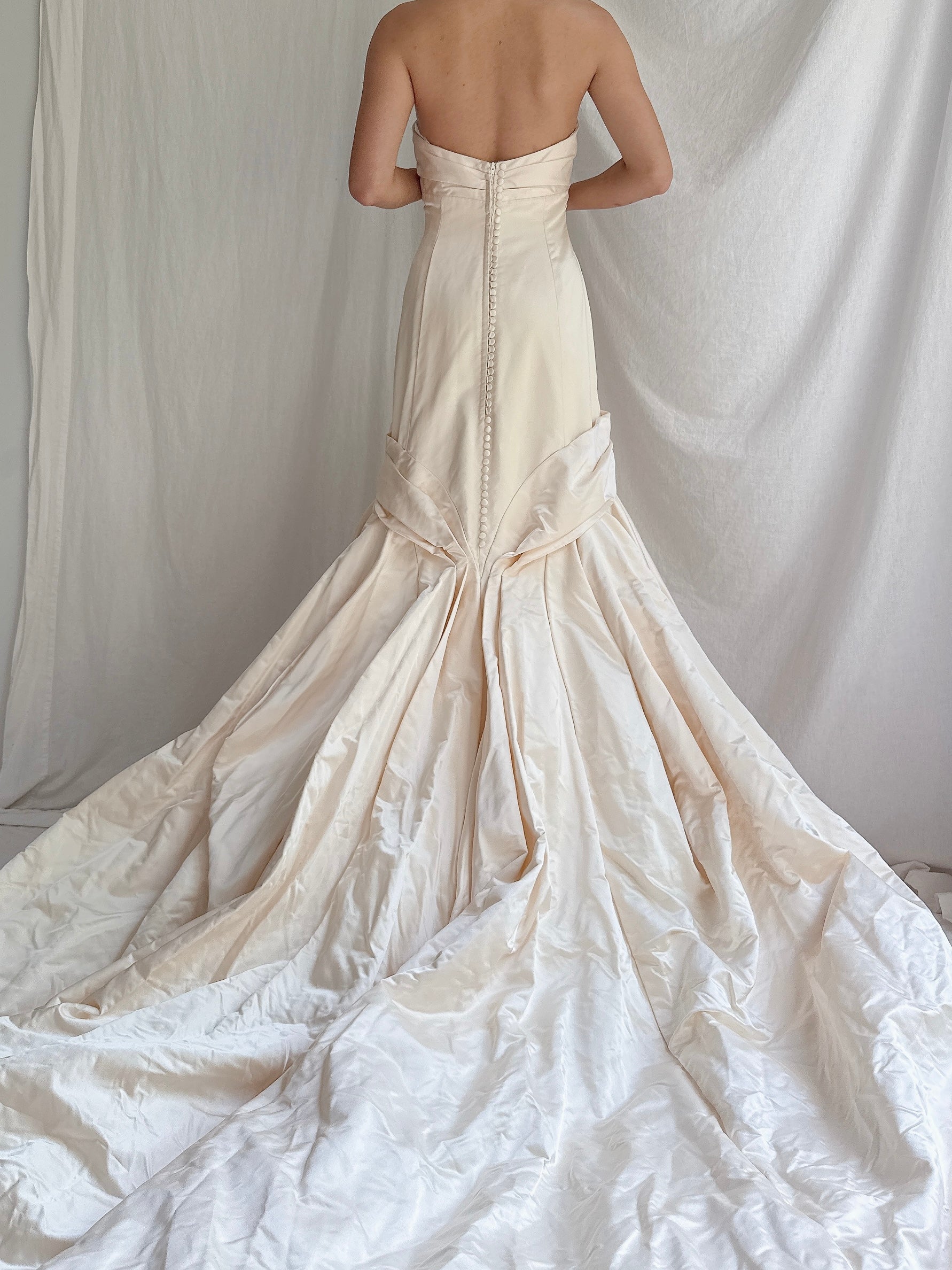 Vintage Marisa Strapless Silk Gown - S/M