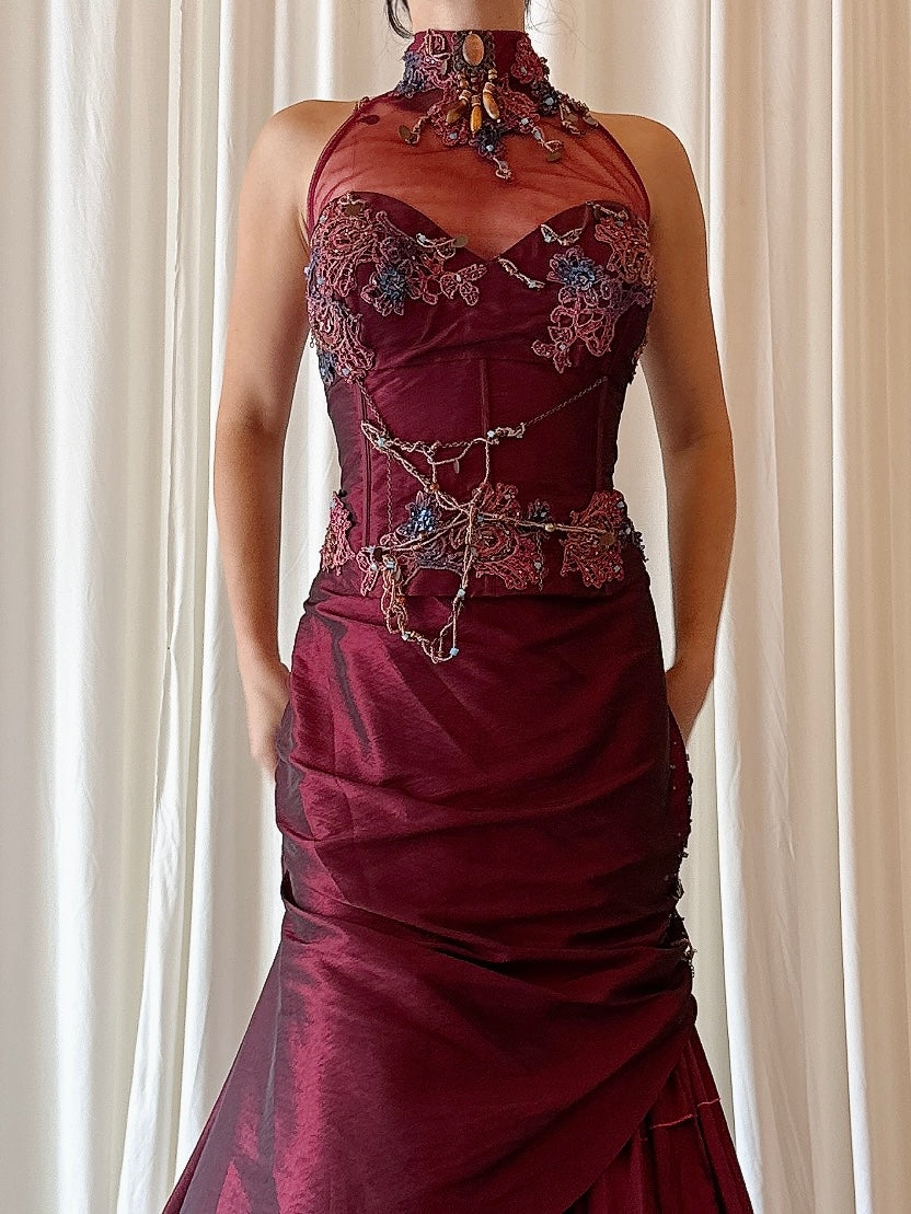 Vintage Musani Maroon 2 Piece Set - US 14
