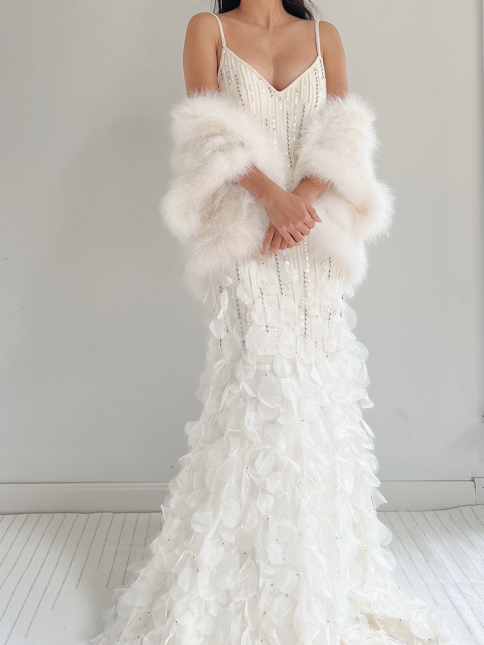 Vintage Marabou Feather Vest - OSFM