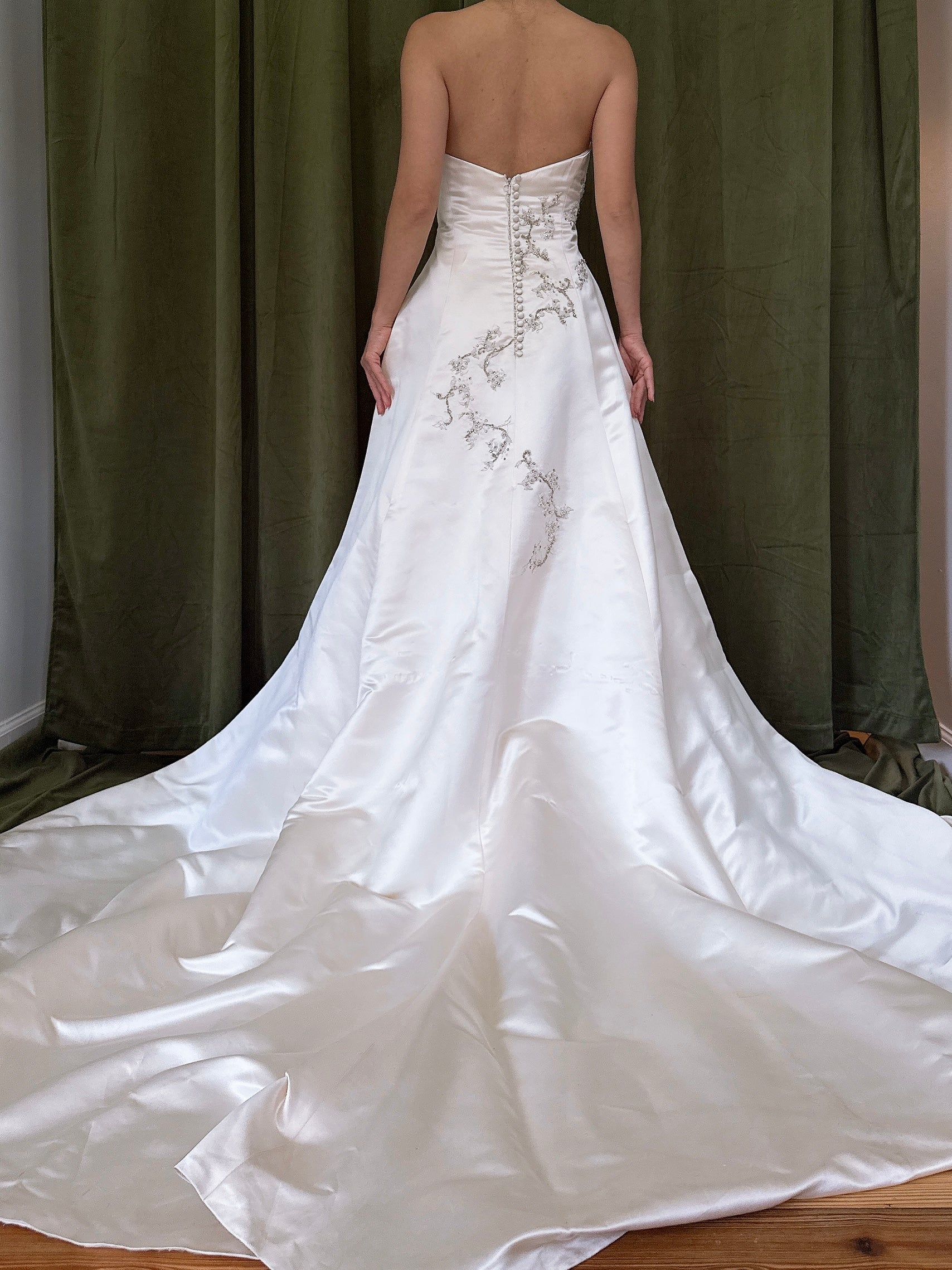 1990s Ulla-Maija Silk Strapless Gown - M