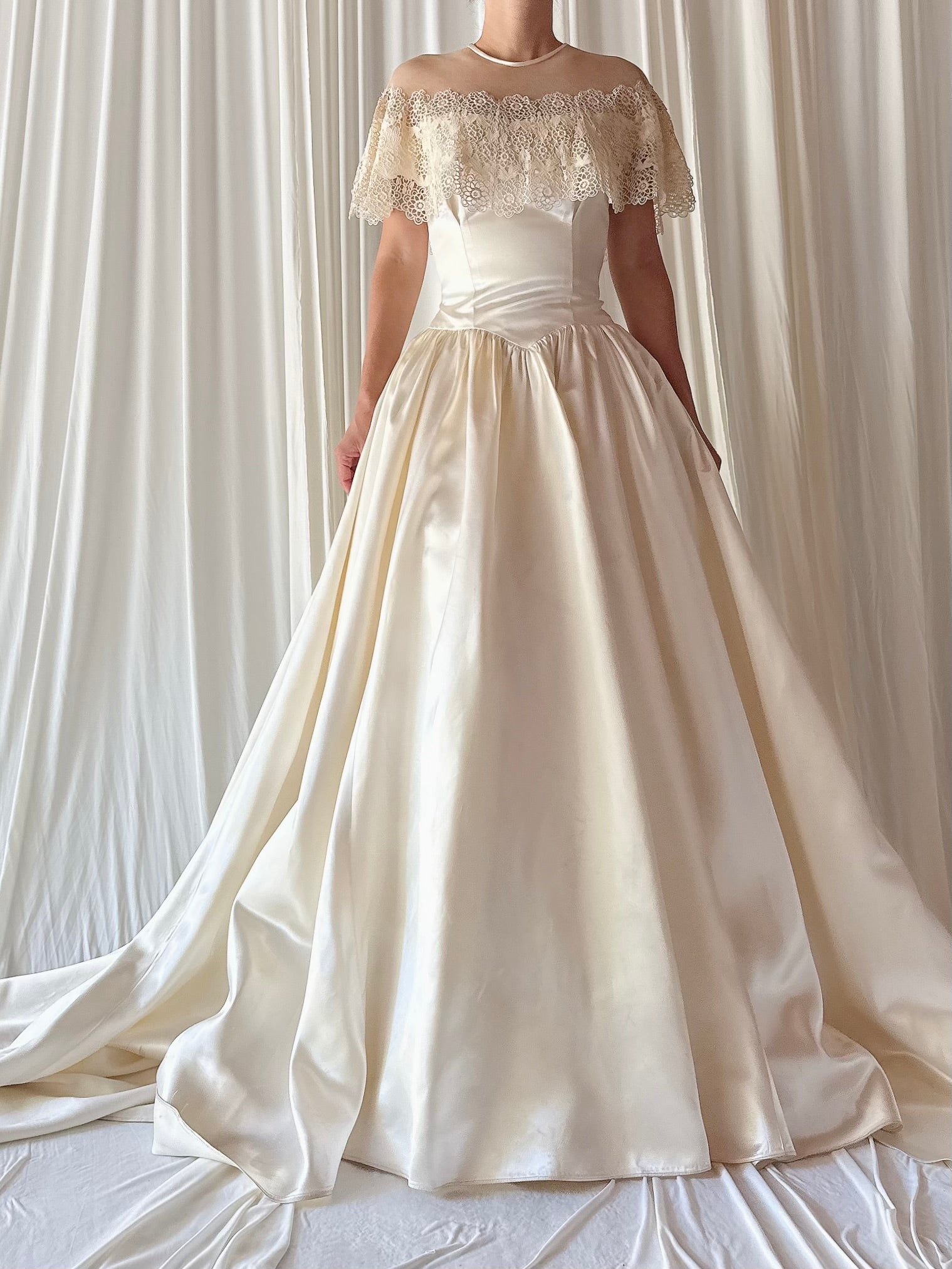 1940s Satin Capelet Gown - XS/4