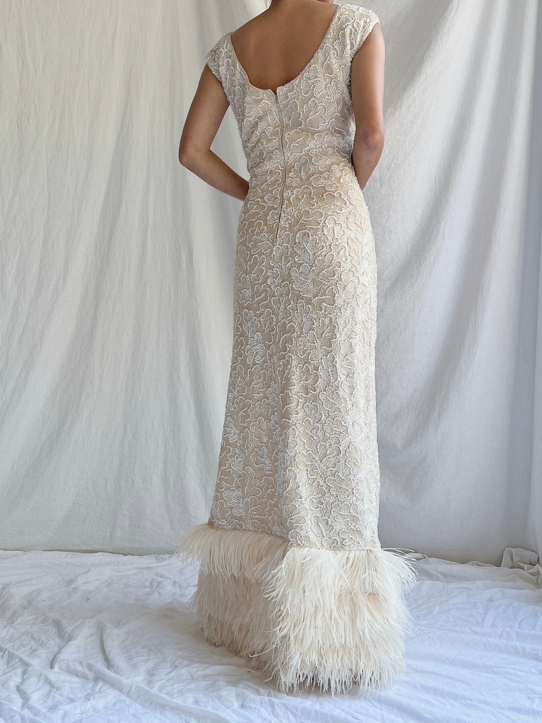 1960s Wool Sequins Gown - M