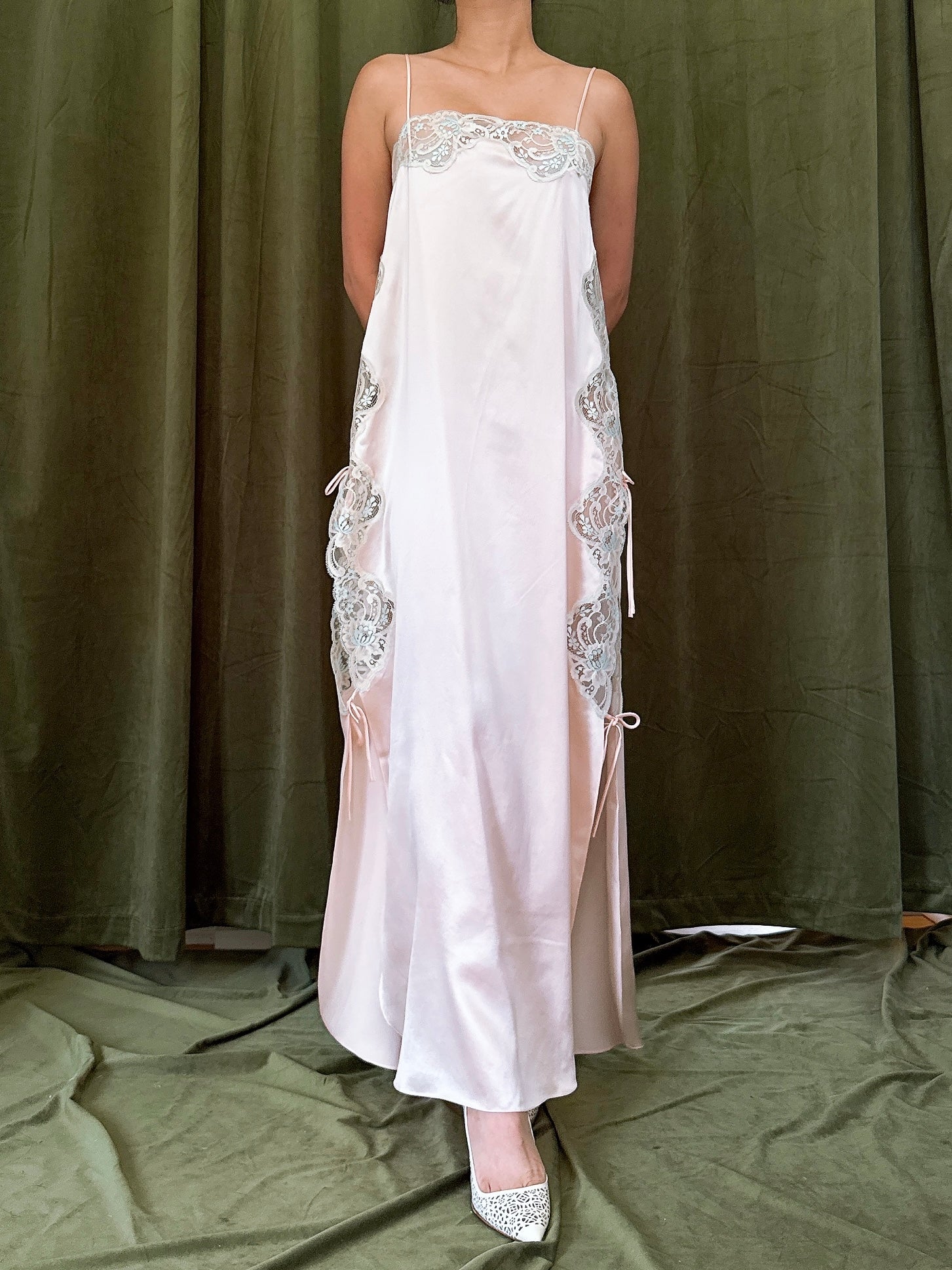 Vintage Silk Pink Slip - Size M
