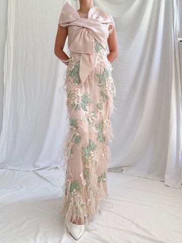 Marchesa Feather Dress - XS