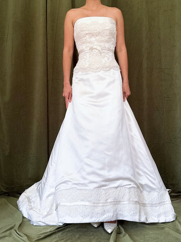 Vintage Rivini Silk Satin Strapless Gown - XS