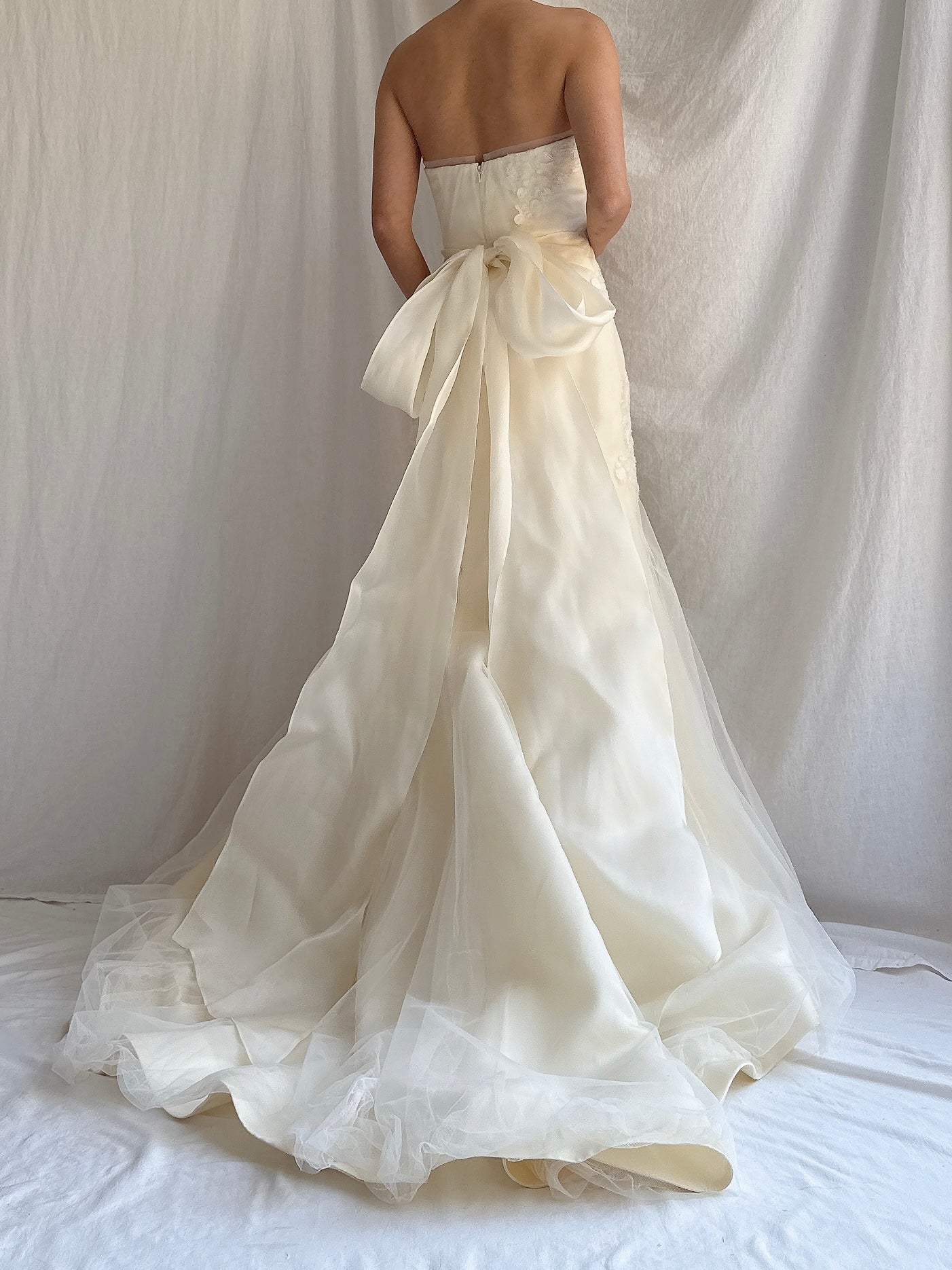 Vintage Vera Wang Silk Strapless Tulle Gown - S/4
